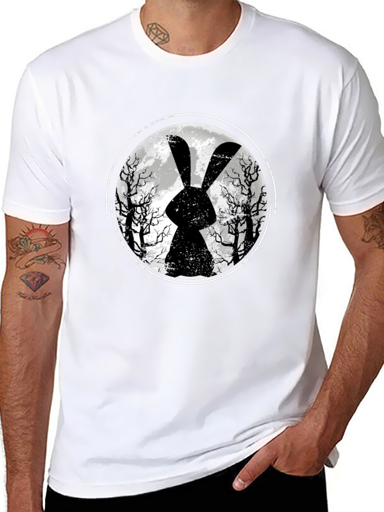 Black Rabbit Moon Graphic Tee