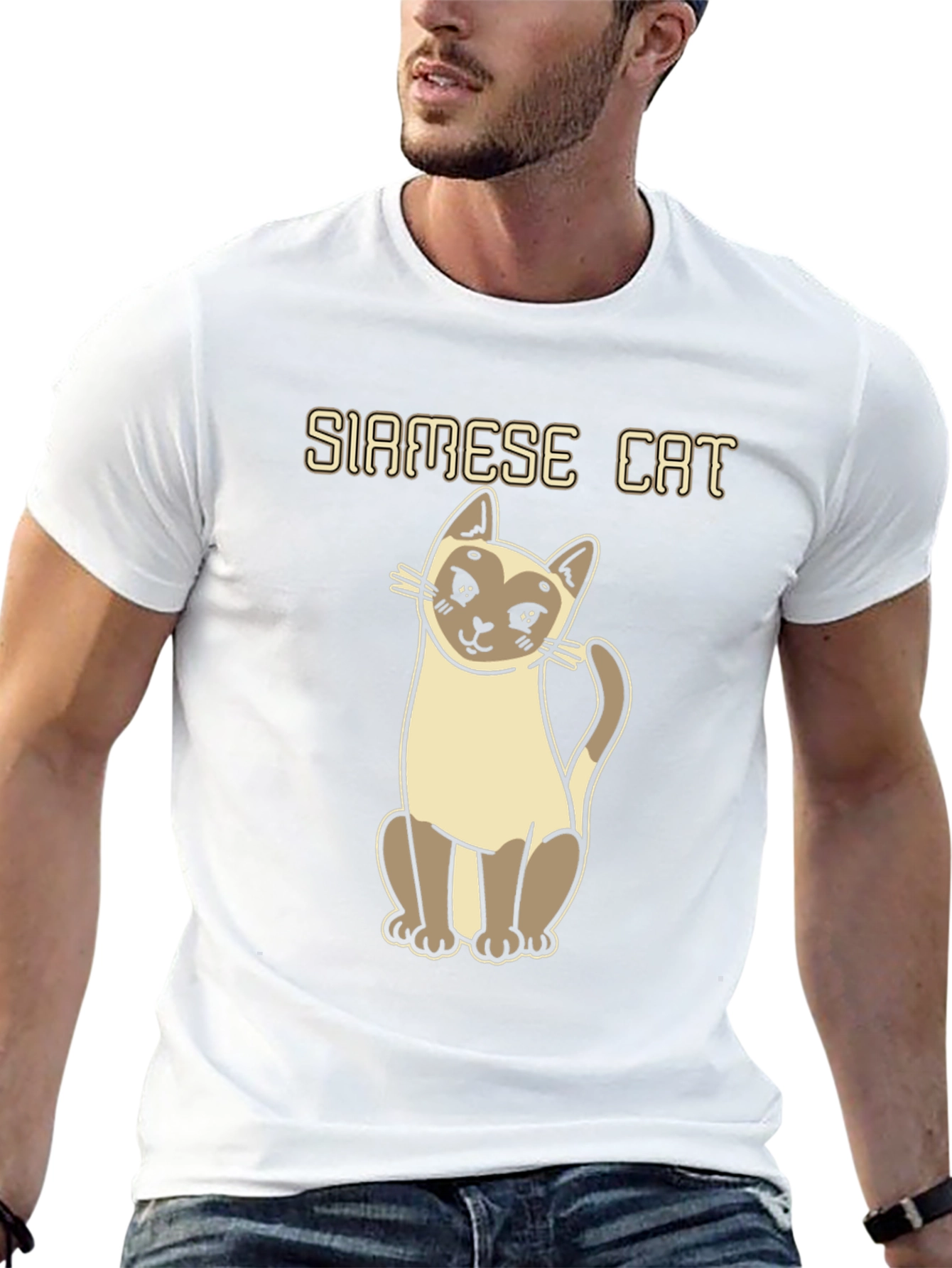 Siamese Cat Graphic Tee - Cute Cartoon Design