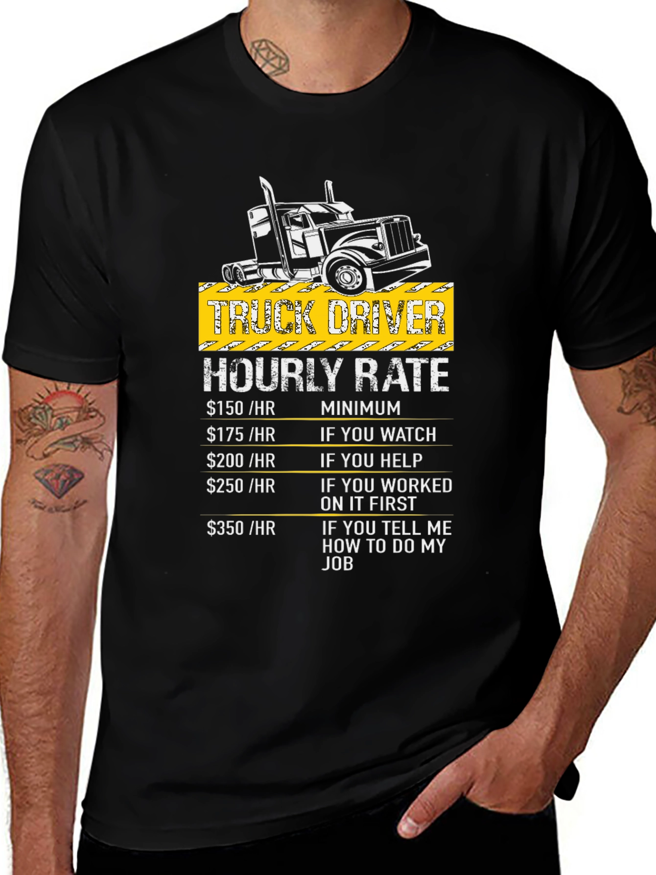 Truck Driver Hourly Rate Graphic T-Shirt
