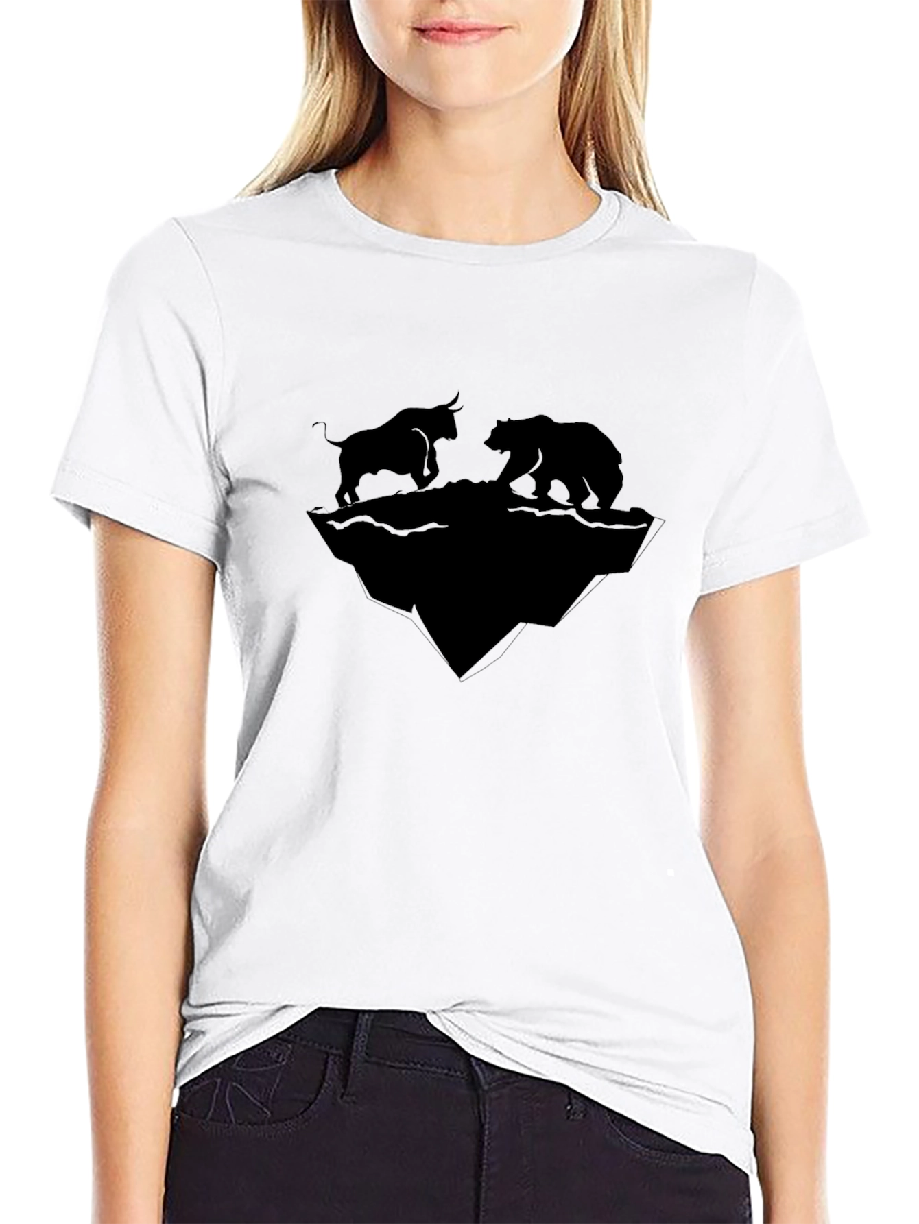 Bull vs Bear Graphic Tee - Black