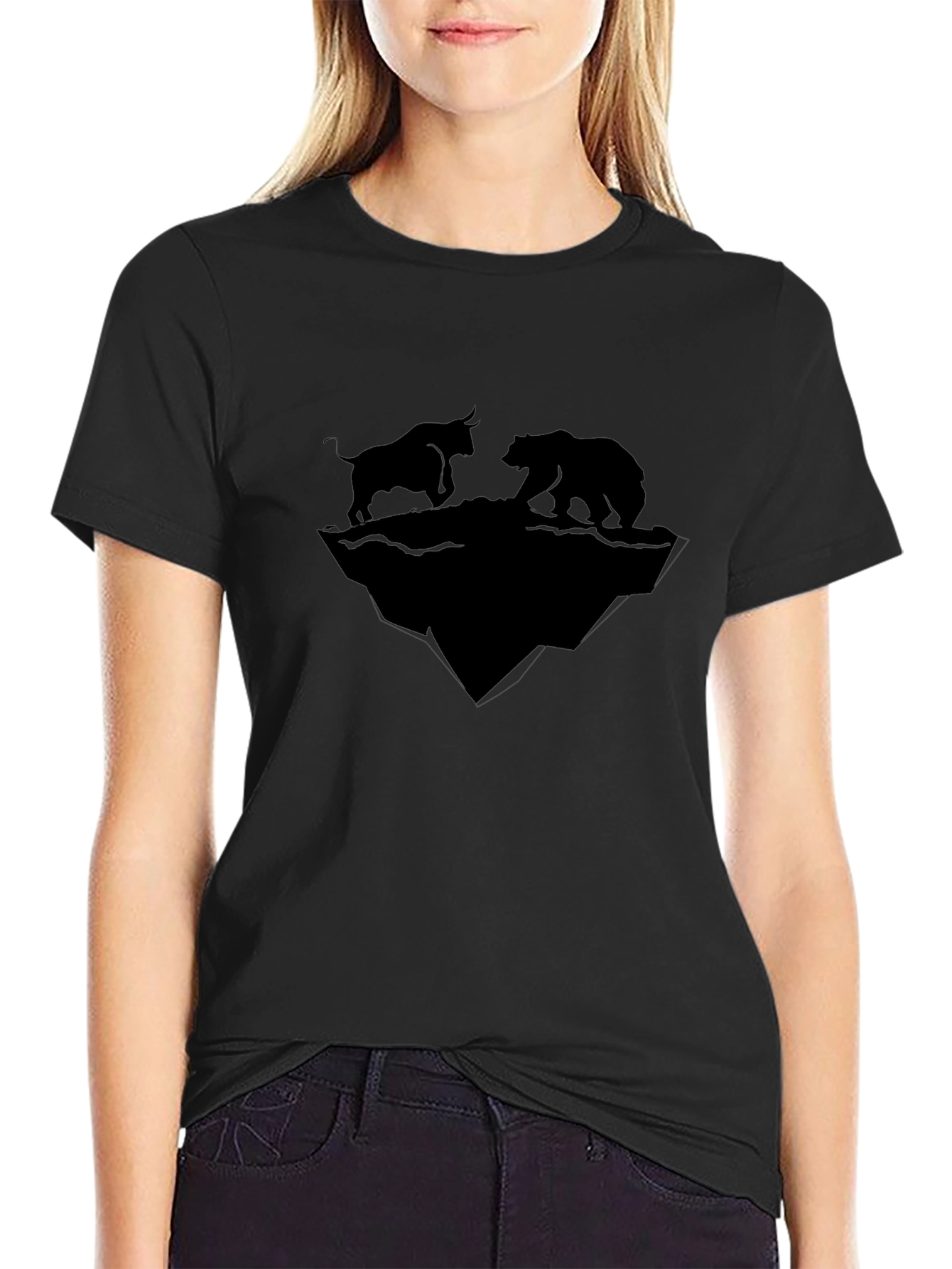 Bull vs Bear Graphic Tee - Black