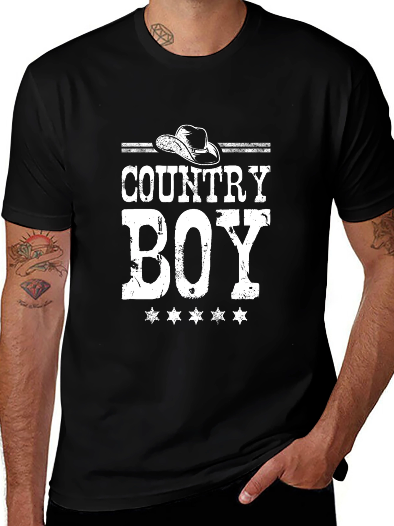 Country Boy Graphic T-Shirt Black