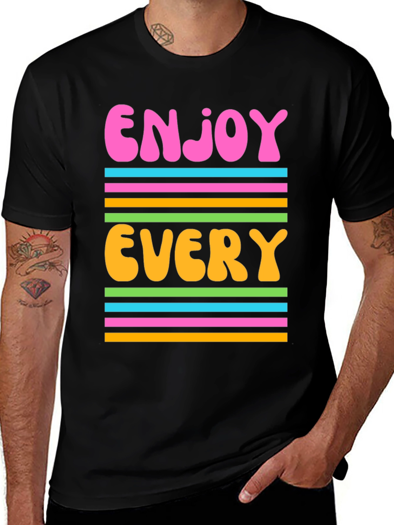 Enjoy Every Moment Graphic Tee - Retro Design