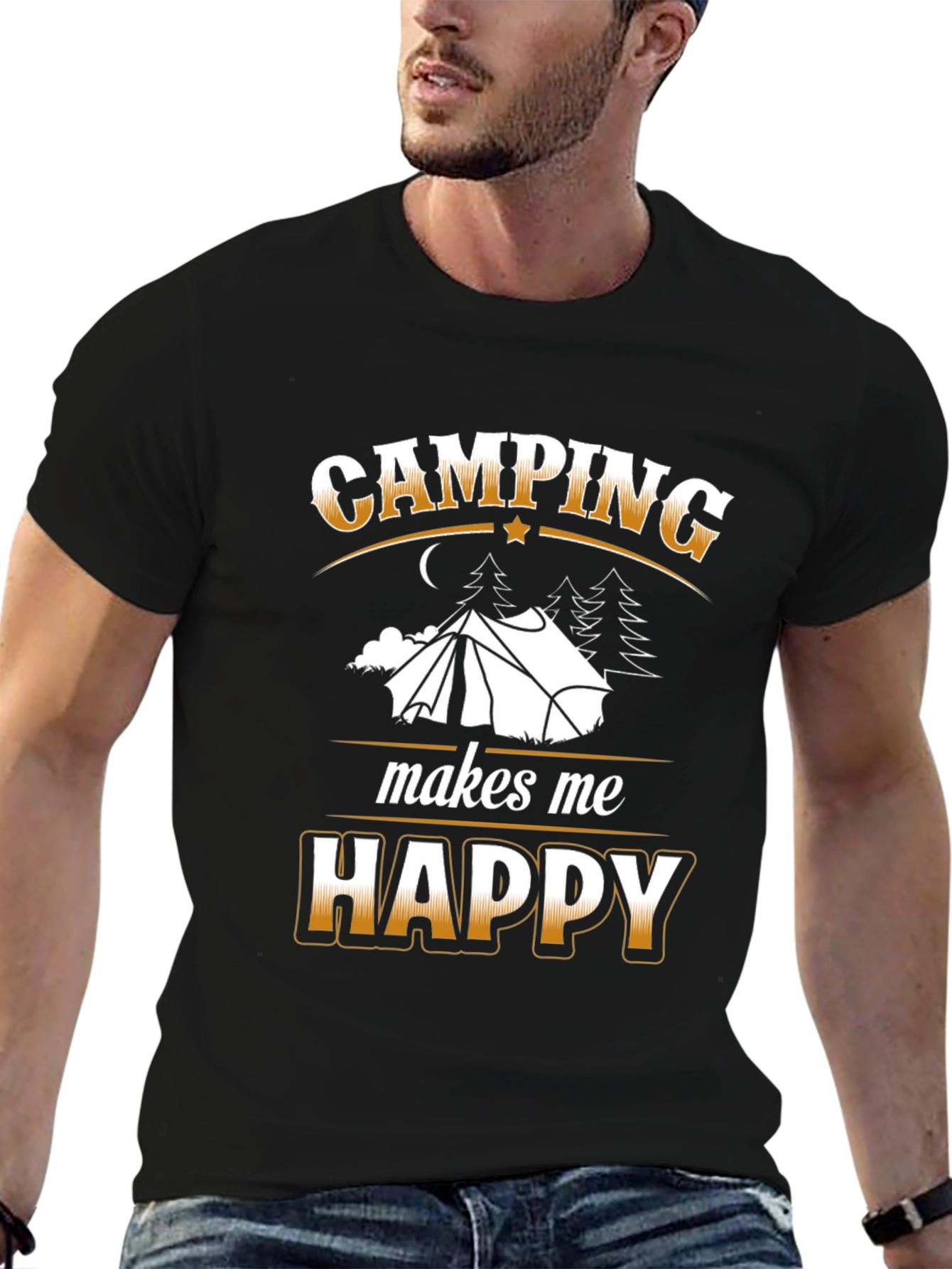 Camping Makes Me Happy Graphic T-Shirt