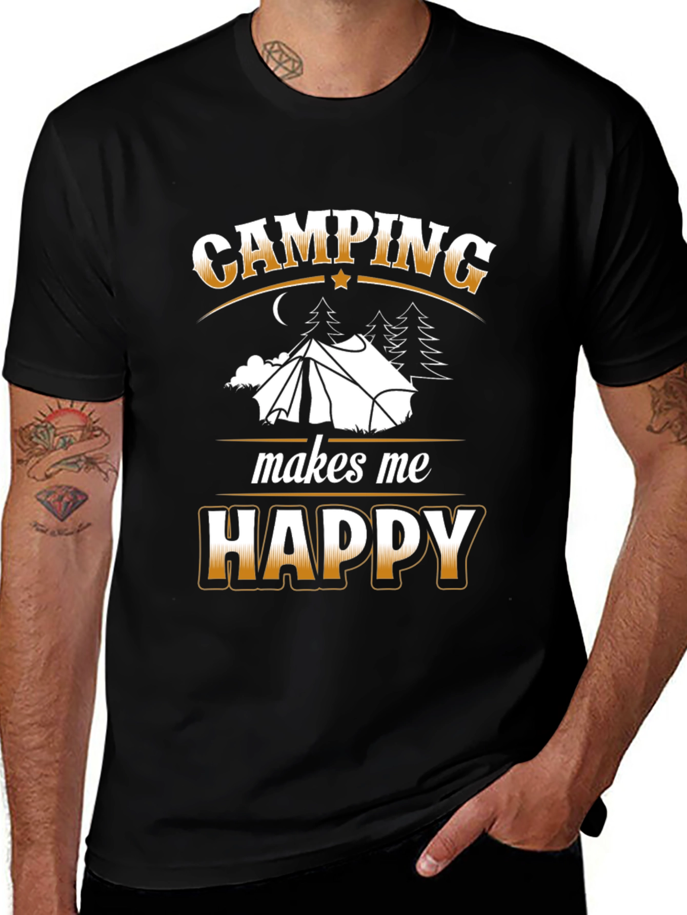 Camping Makes Me Happy Graphic T-Shirt