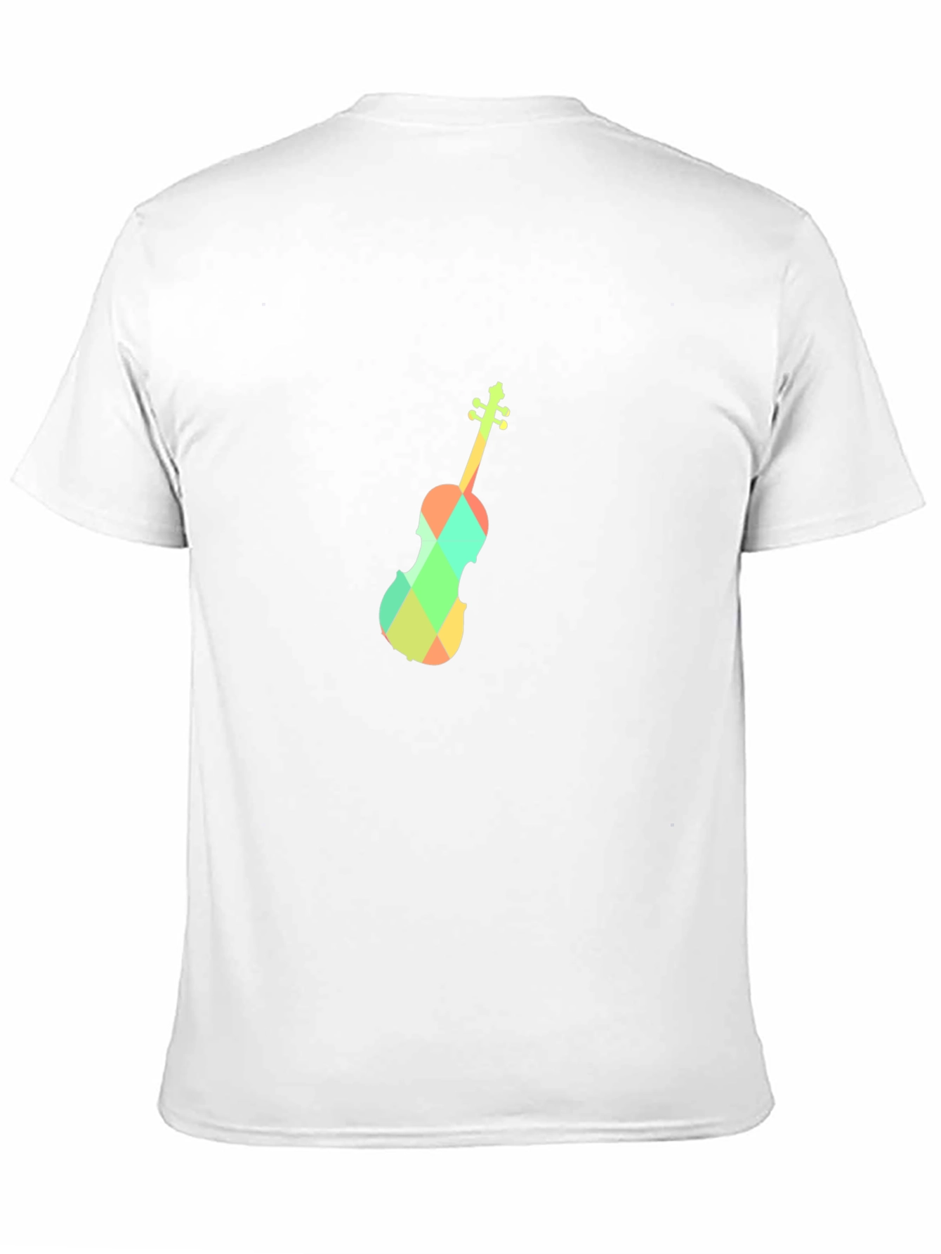 Geometric Violin Graphic Tee - Black Cotton Blend