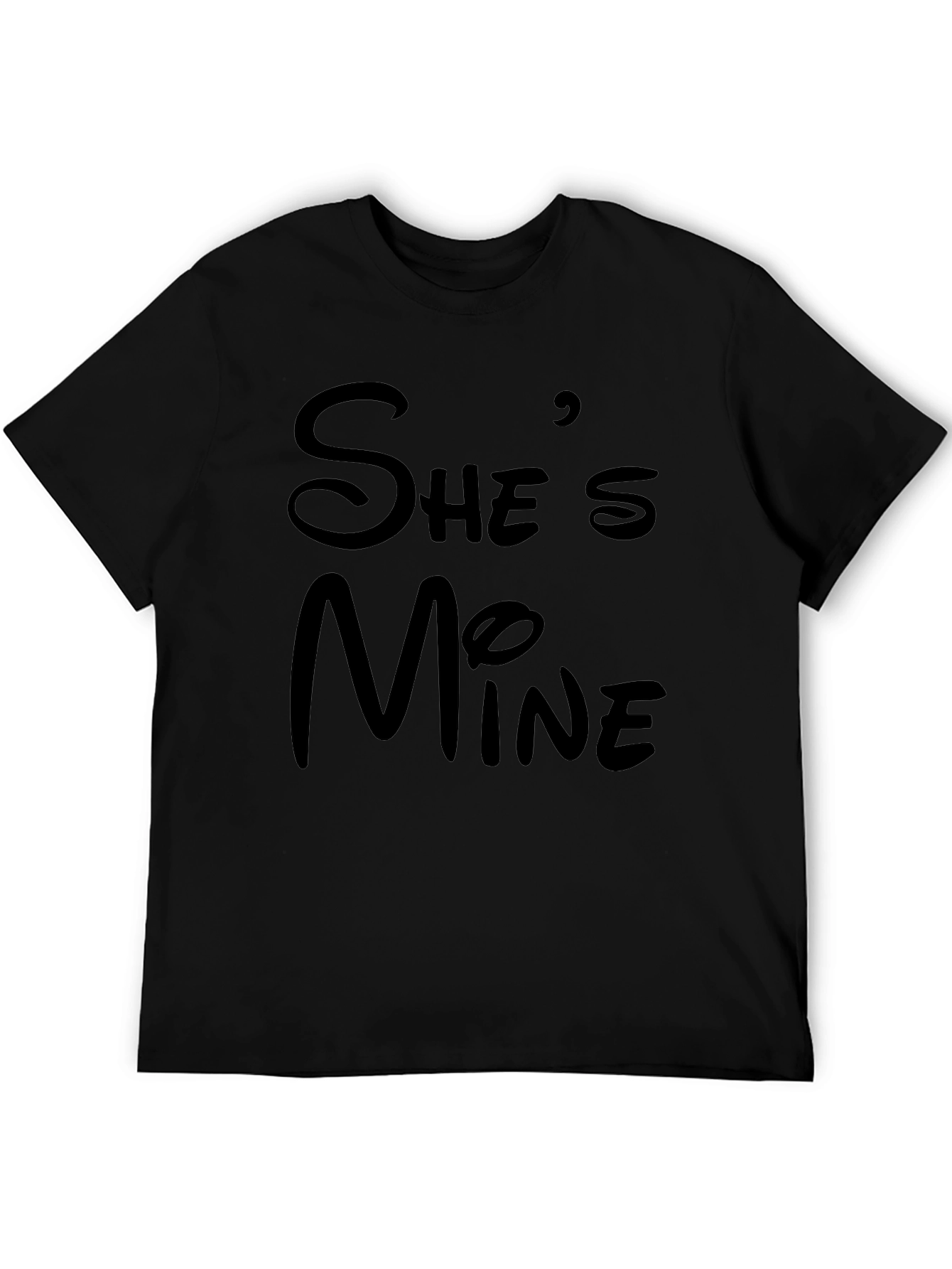 Shes Mine Black T-Shirt - Couples Matching Tee