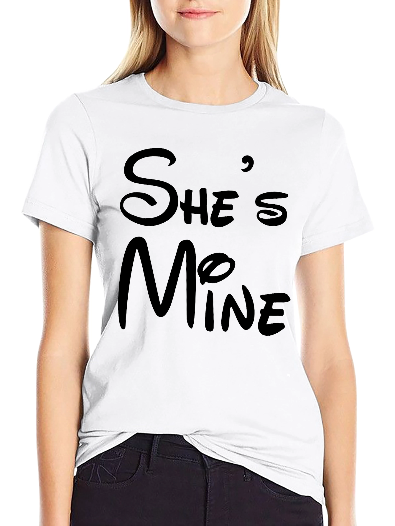 Shes Mine Black T-Shirt - Couples Matching Tee