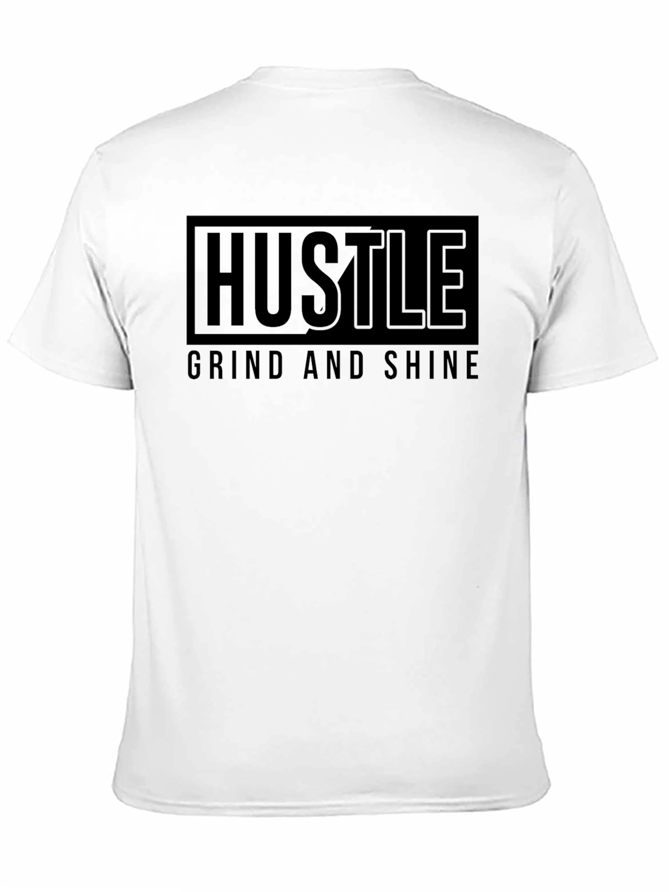 Hustle Grind Shine Black Graphic T-Shirt