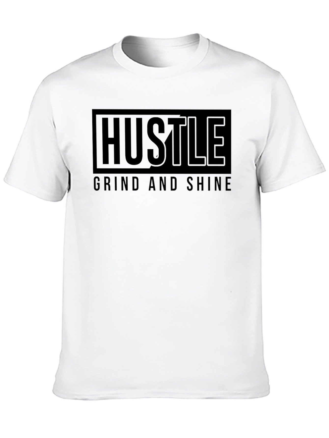 Hustle Grind Shine Black Graphic T-Shirt
