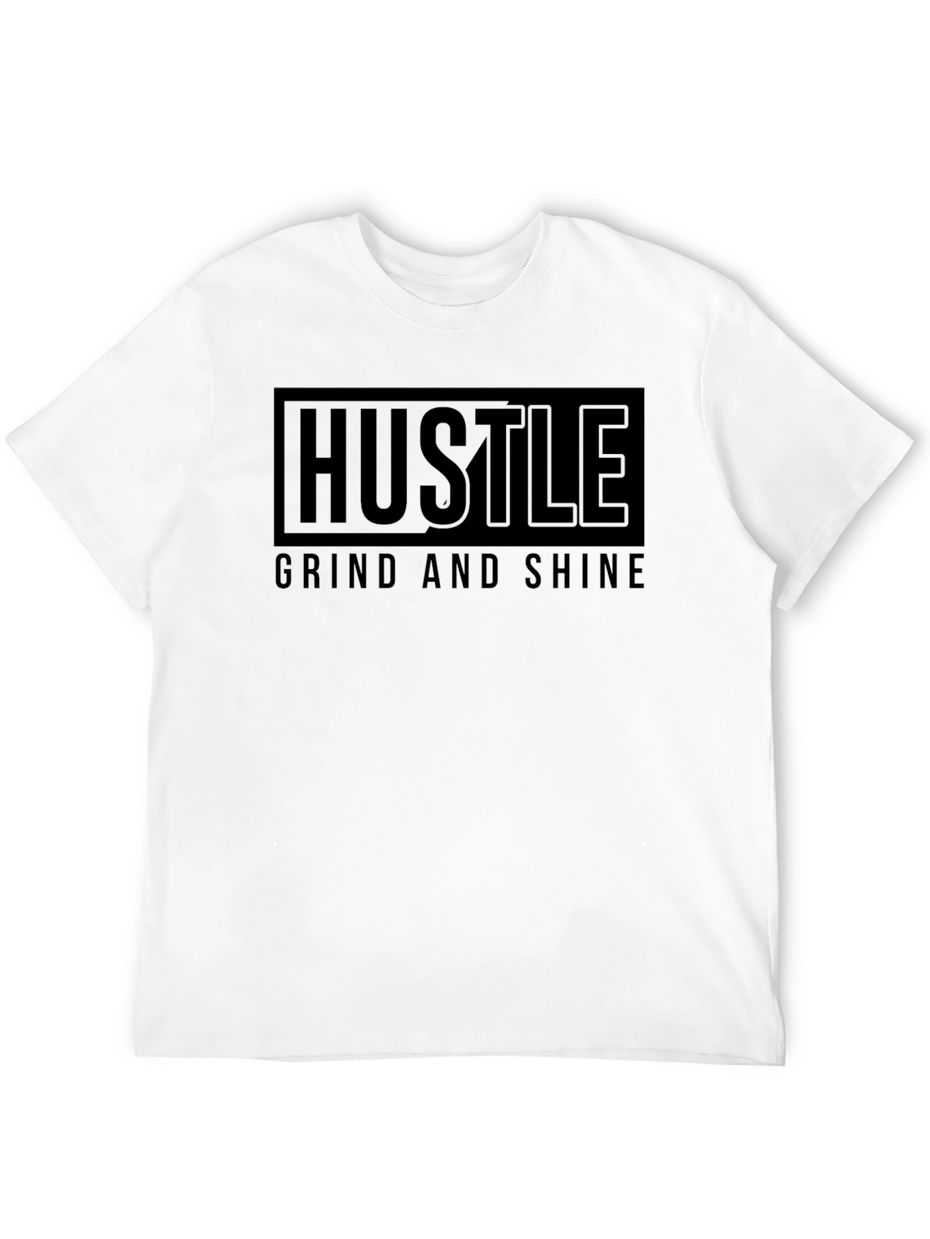 Hustle Grind Shine Black Graphic T-Shirt