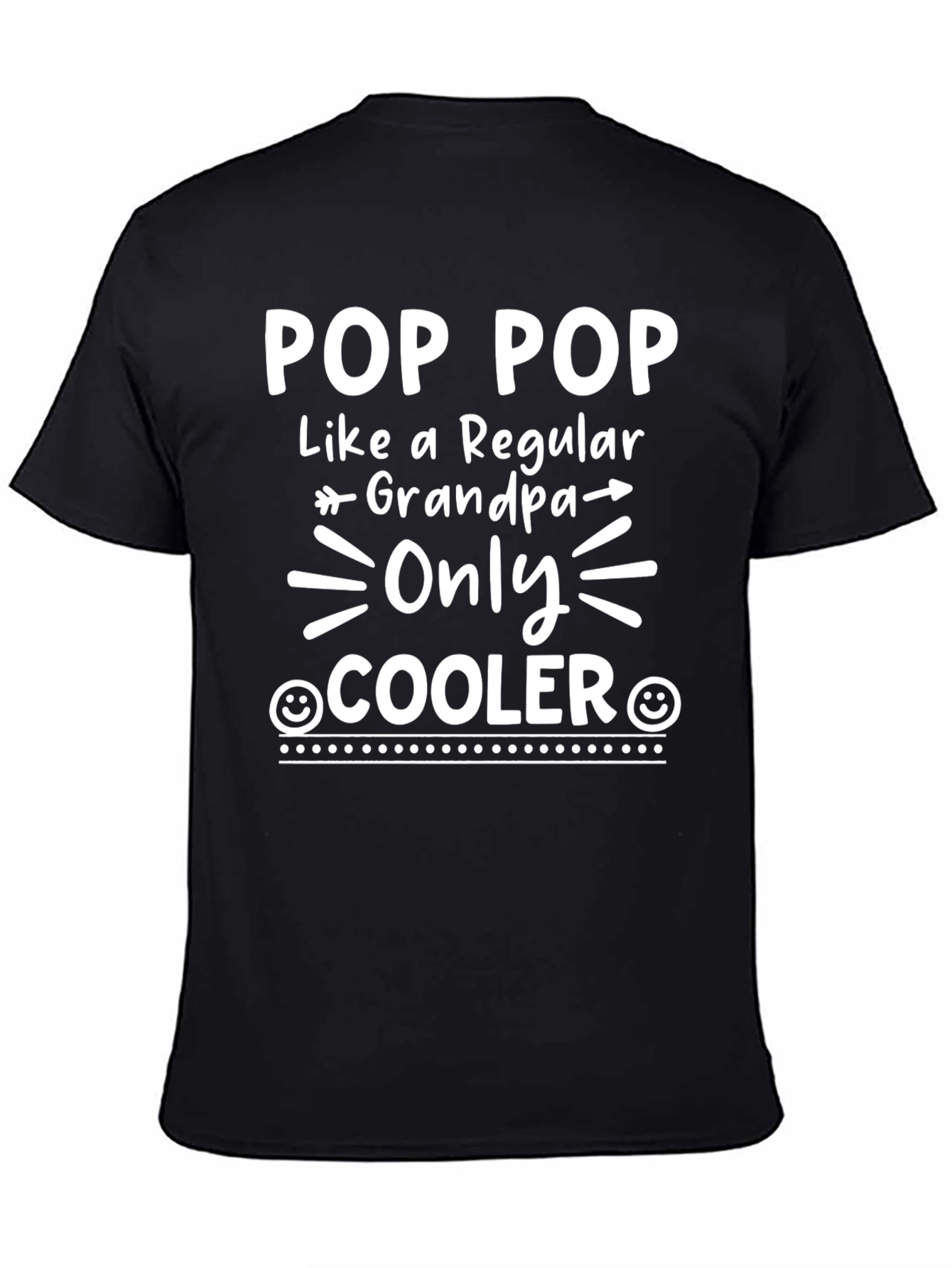 Pop Pop Cooler Grandpa Black Cotton T-Shirt