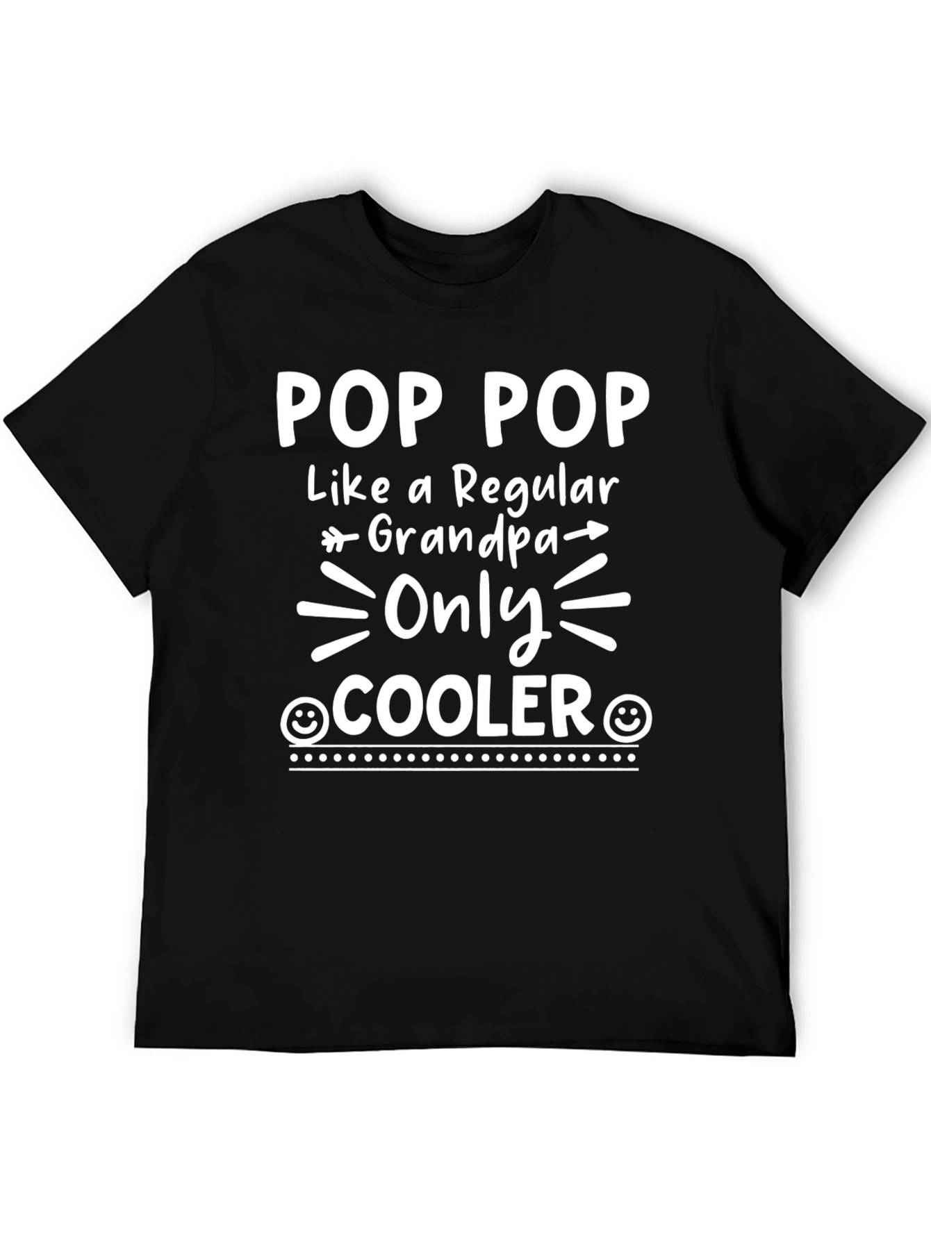Pop Pop Cooler Grandpa Black Cotton T-Shirt