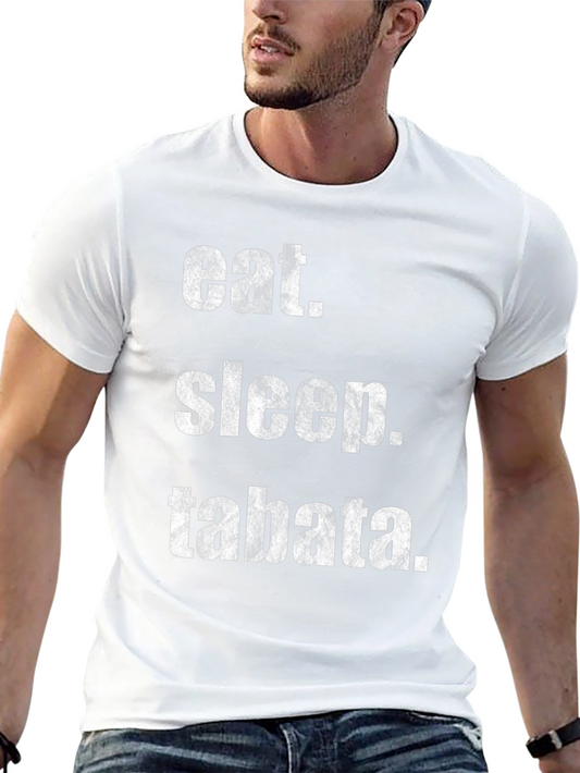 Eat Sleep Tabata Black T-Shirt Workout Tee