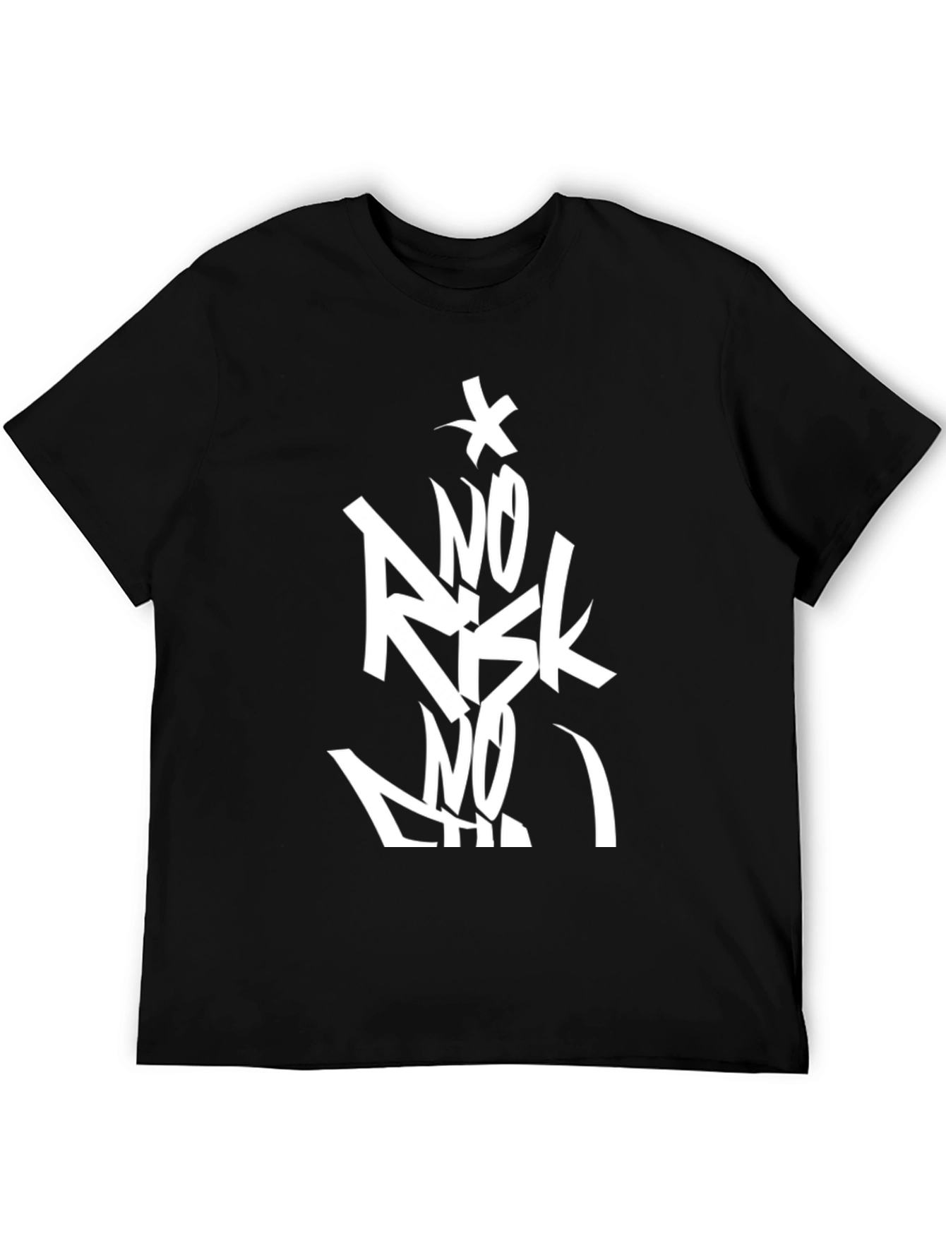 No Risk No Fun Black Graphic Tee
