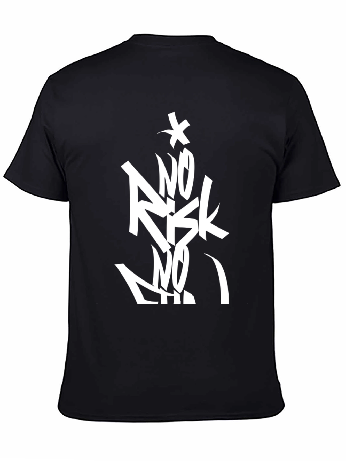 No Risk No Fun Black Graphic Tee