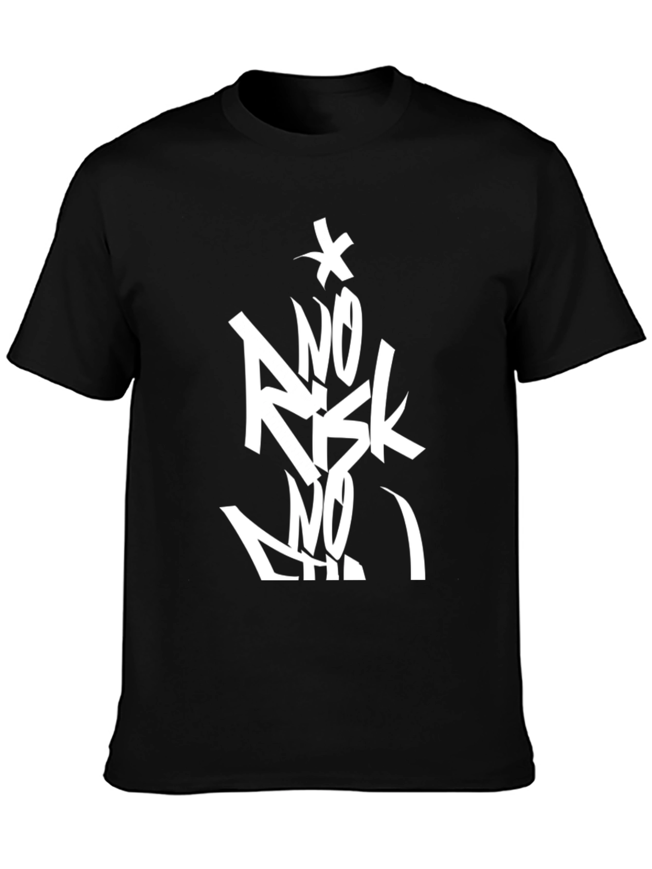 No Risk No Fun Black Graphic Tee
