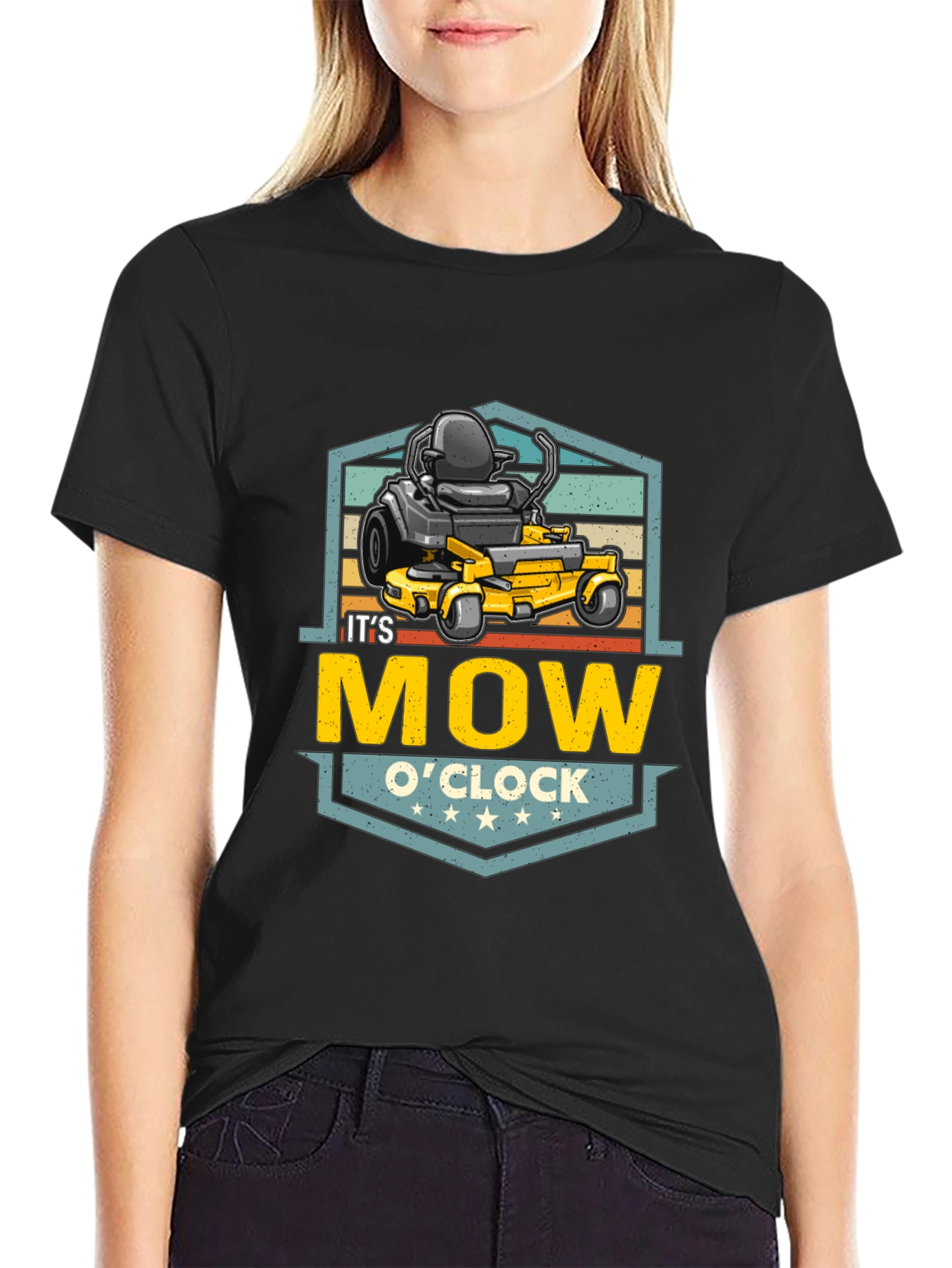 Its Mow OClock Black Graphic Tee