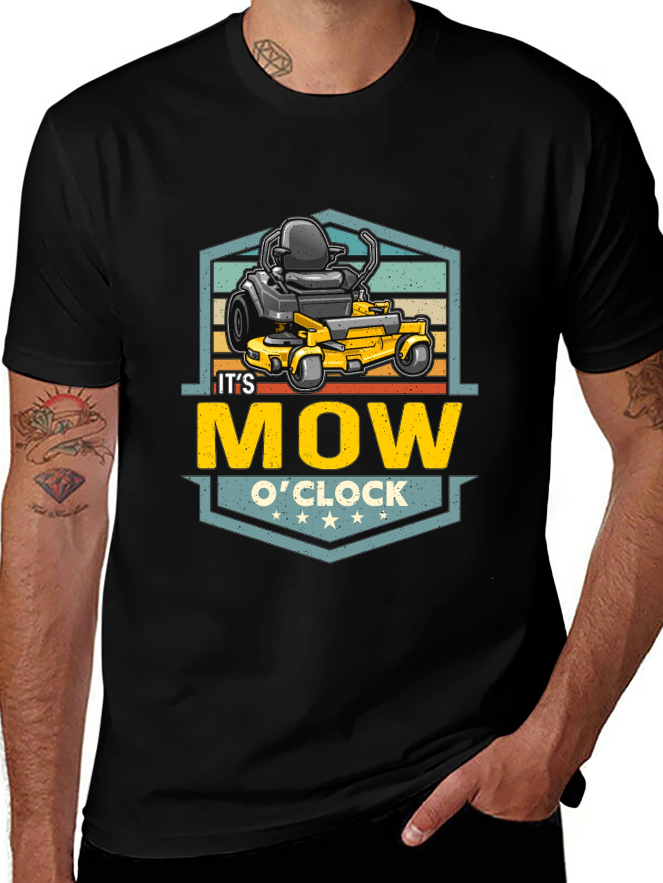 Its Mow OClock Black Graphic Tee