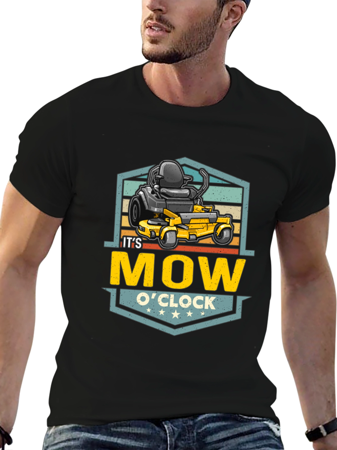 Its Mow OClock Black Graphic Tee