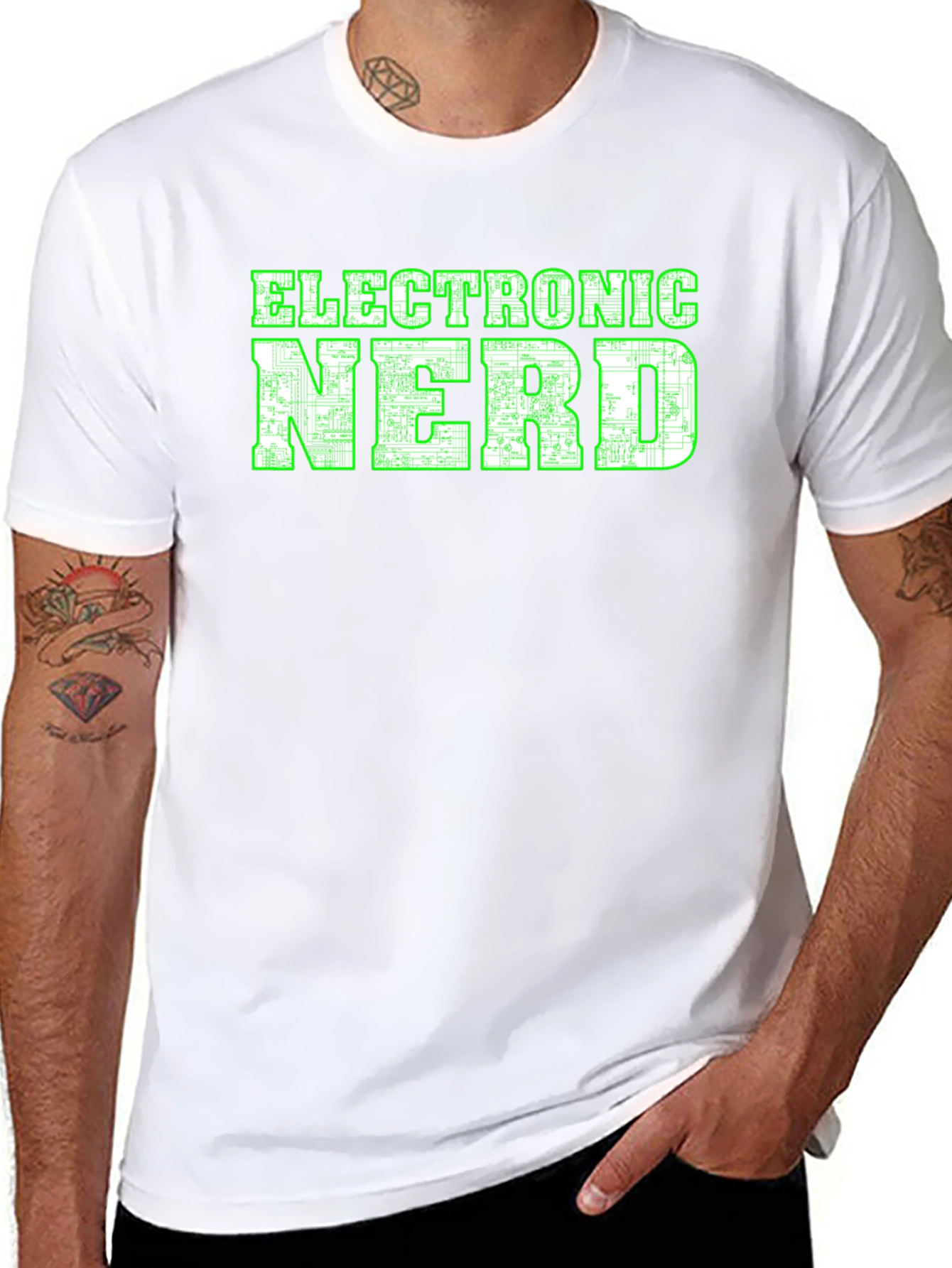 Electronic Nerd Graphic T-Shirt - Black