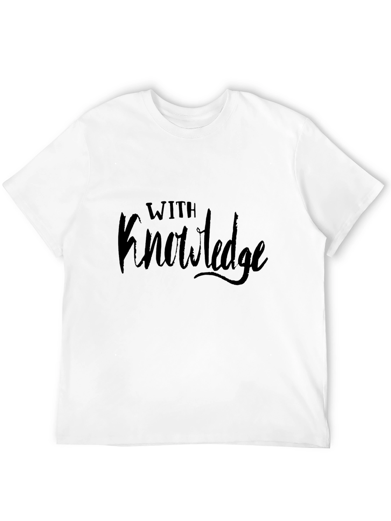 With Knowledge Mens Black Graphic Tee