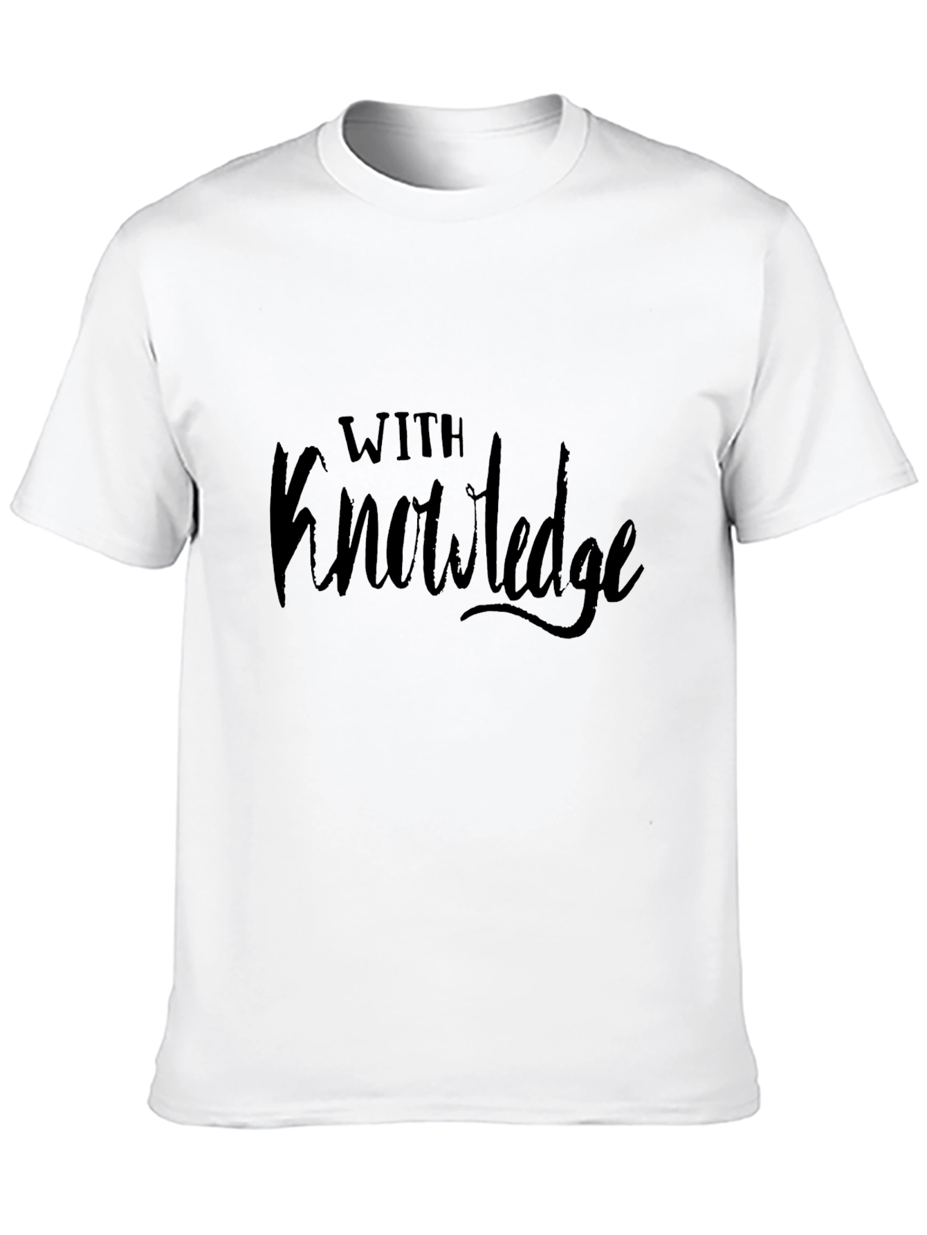 With Knowledge Mens Black Graphic Tee
