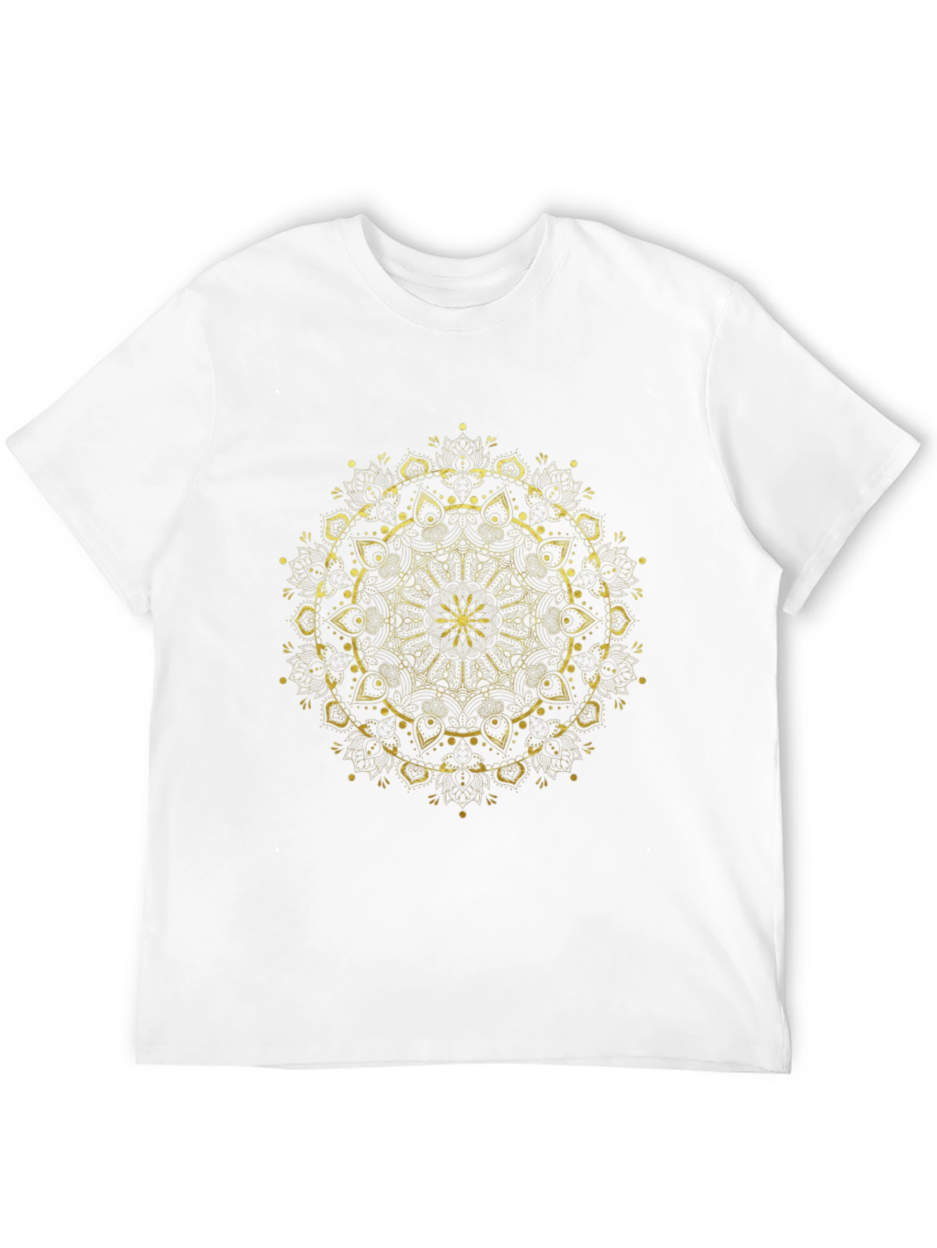 Gold Mandala Graphic Black T-Shirt