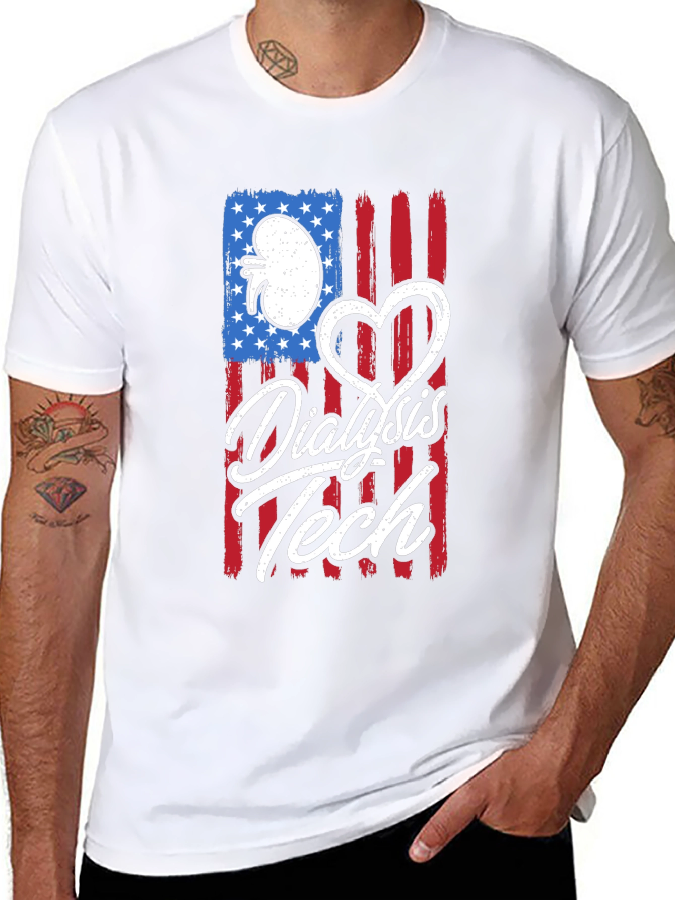 Dialysis Tech American Flag T-Shirt