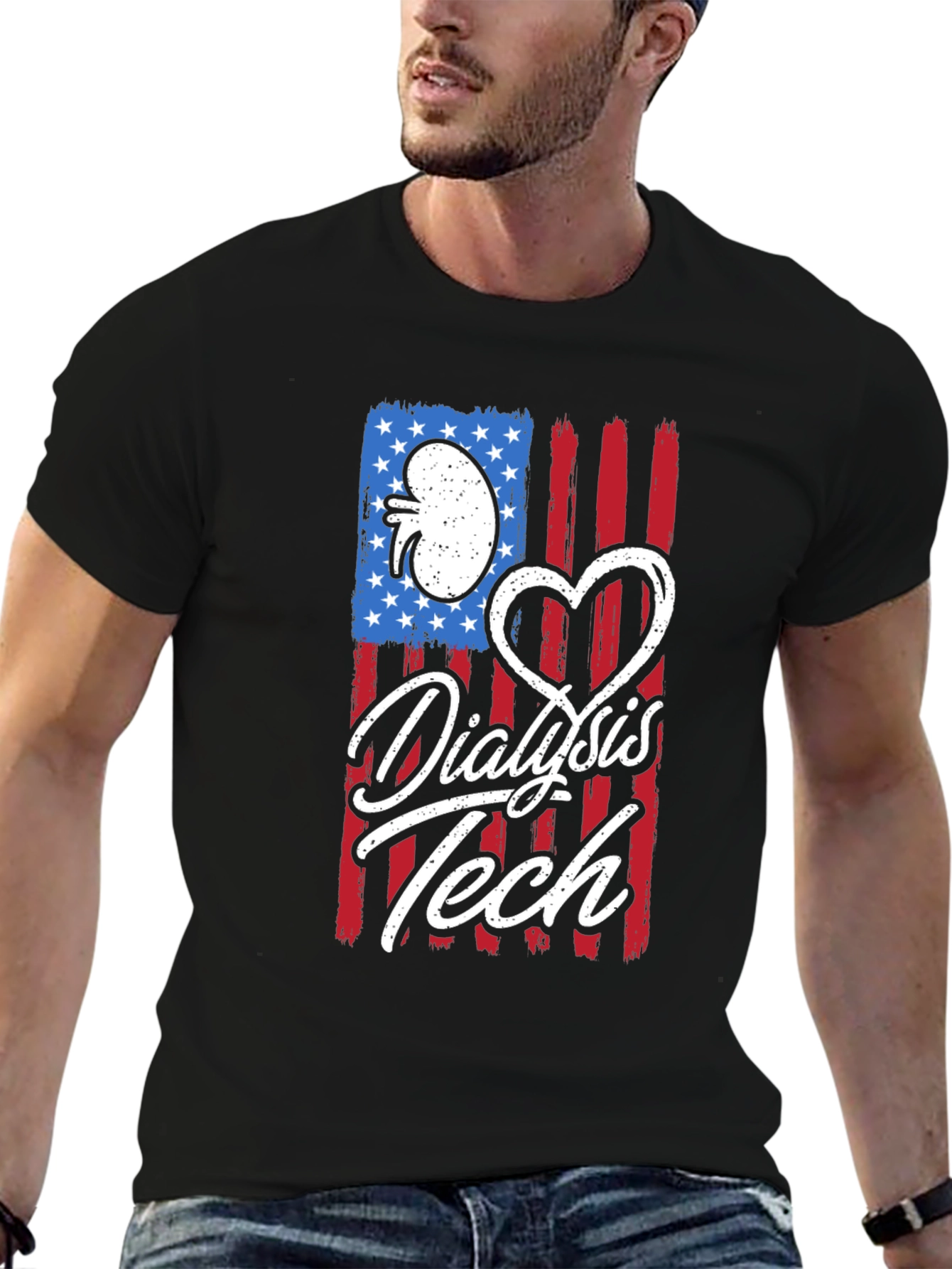 Dialysis Tech American Flag T-Shirt