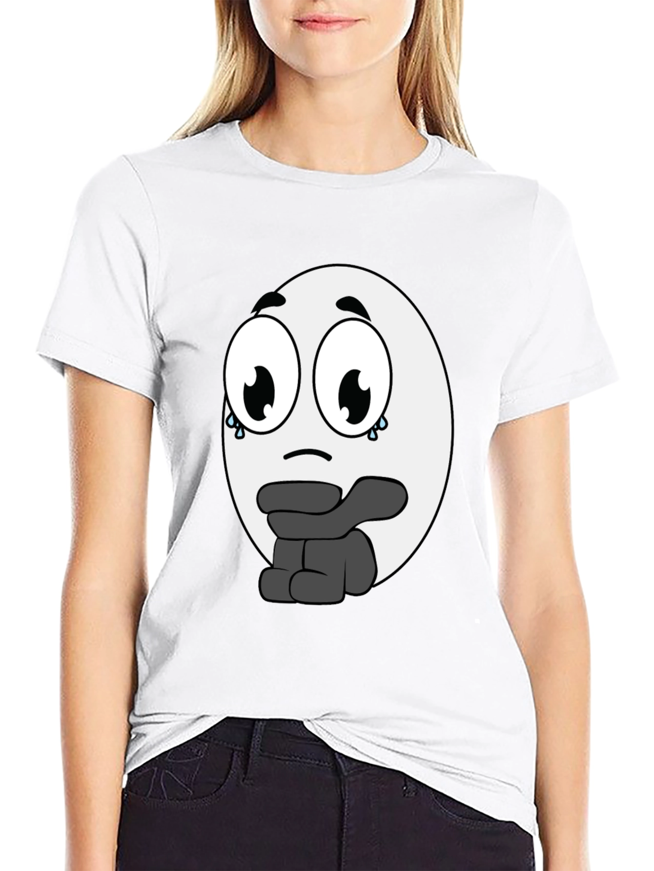 Sad Egg Cartoon T-Shirt - Unique Graphic Tee