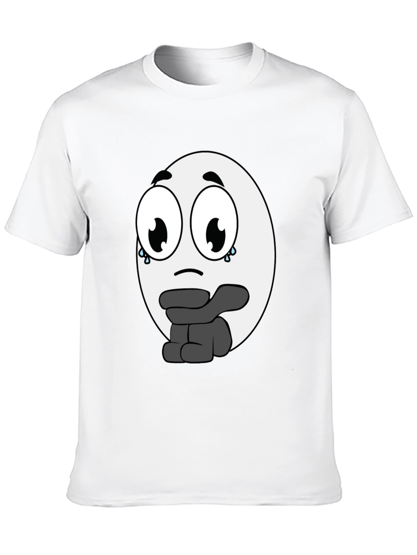 Sad Egg Cartoon T-Shirt - Unique Graphic Tee