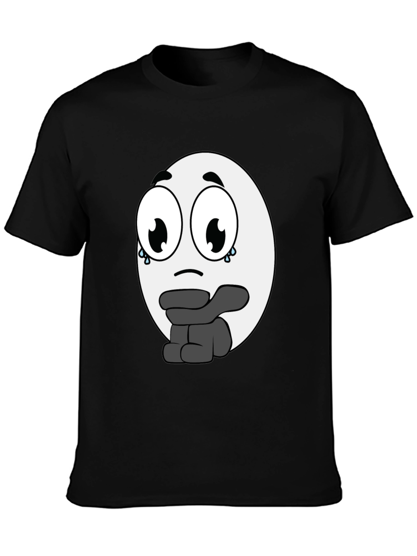 Sad Egg Cartoon T-Shirt - Unique Graphic Tee