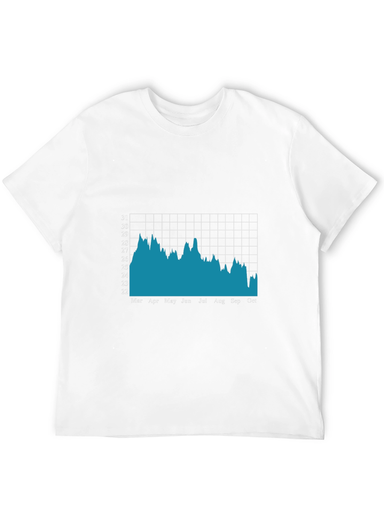 Mens Black T-Shirt with Stock Market Chart