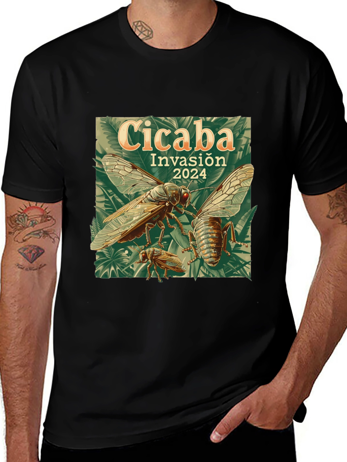 Cicada Invasion 2024 Black T-Shirt