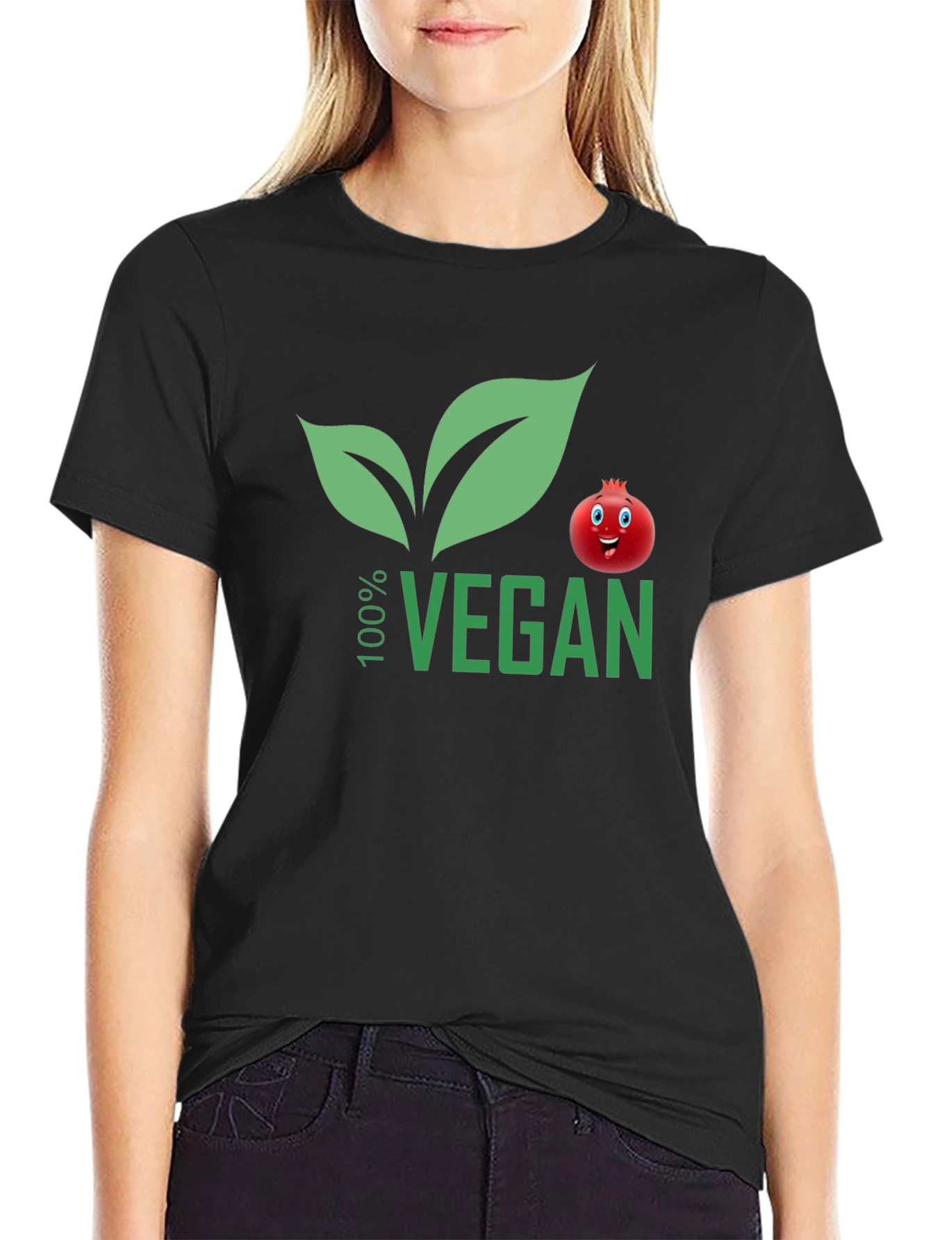 100% Vegan T-Shirt with Pomegranate Design