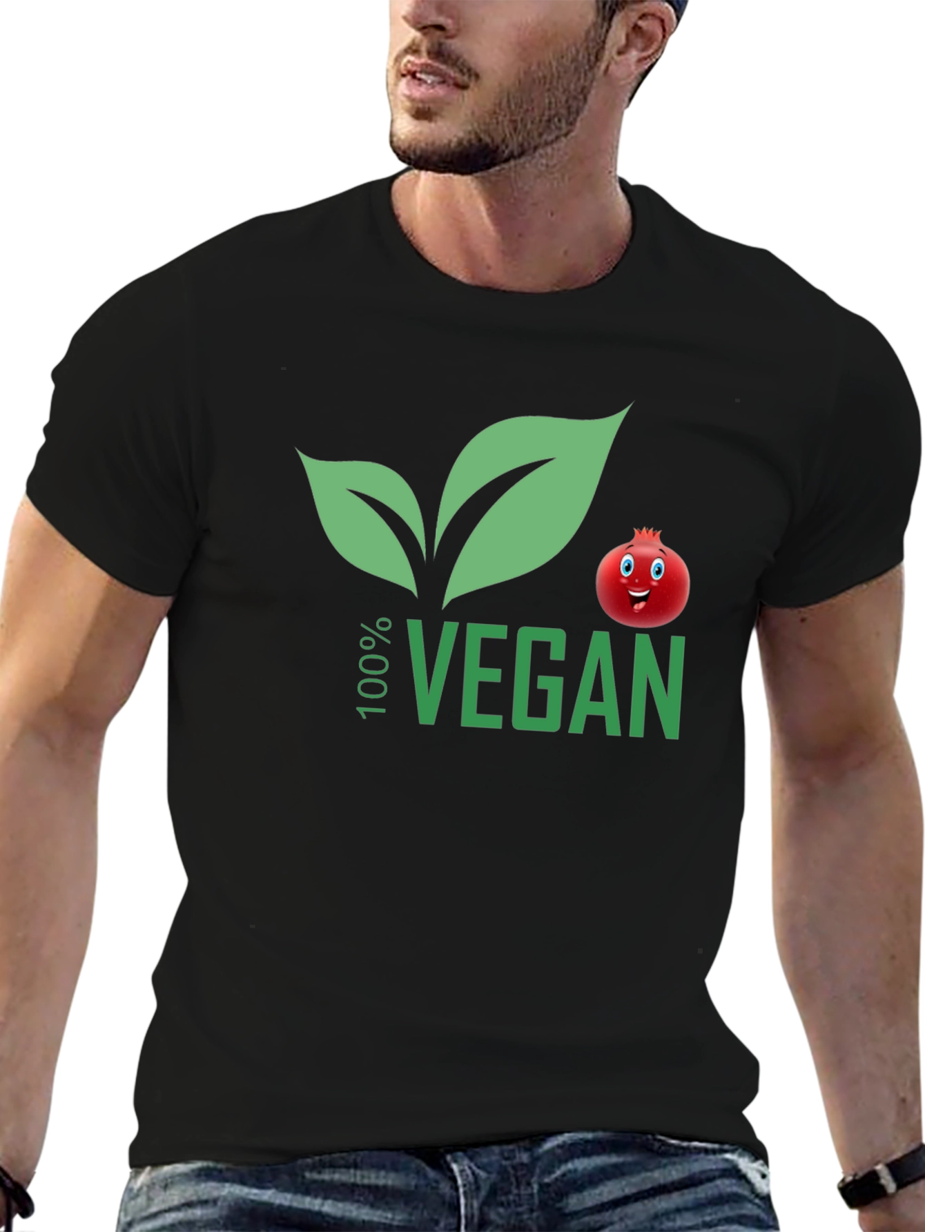 100% Vegan T-Shirt with Pomegranate Design