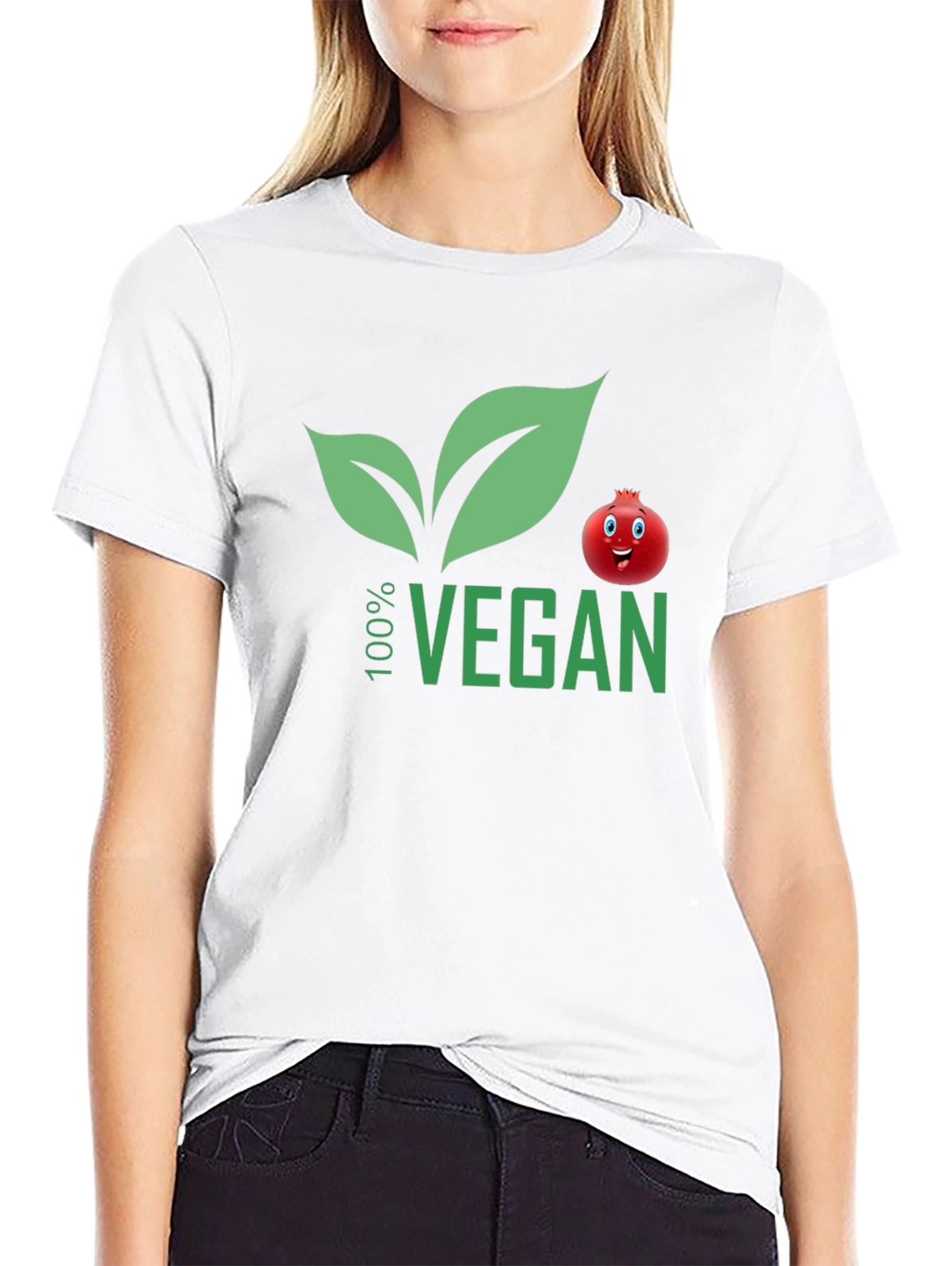 100% Vegan T-Shirt with Pomegranate Design