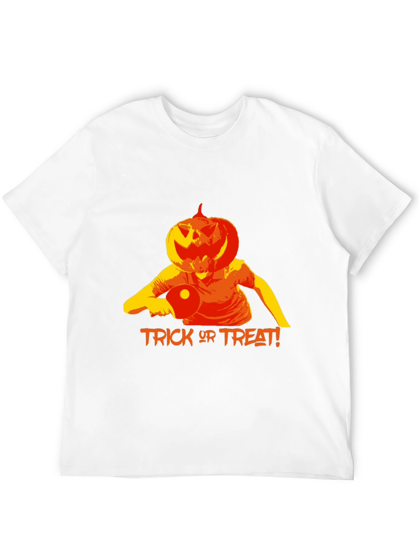 Halloween Pumpkin Head Table Tennis Player T-Shirt
