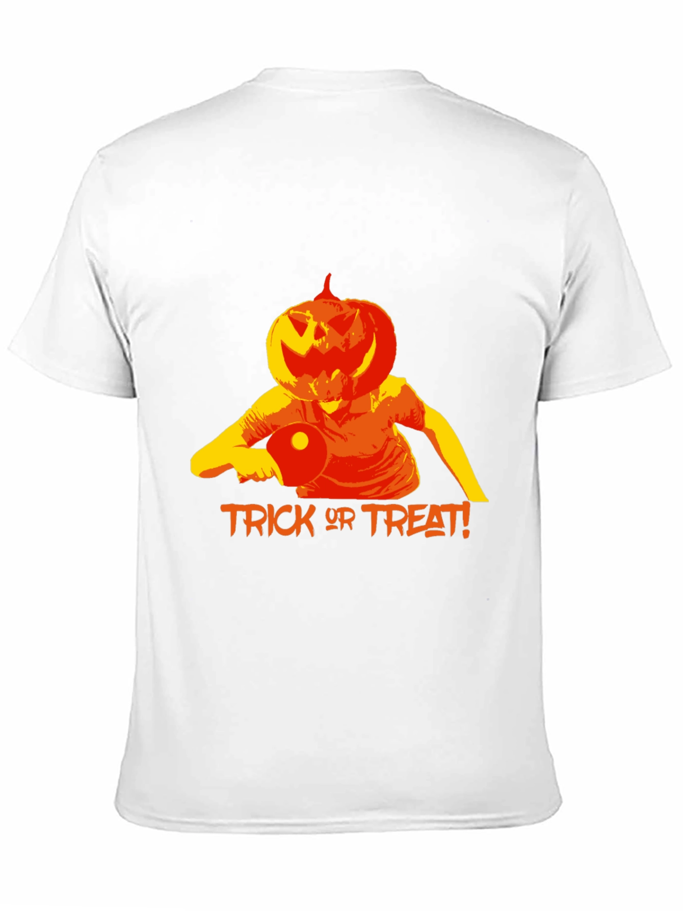 Halloween Pumpkin Head Table Tennis Player T-Shirt