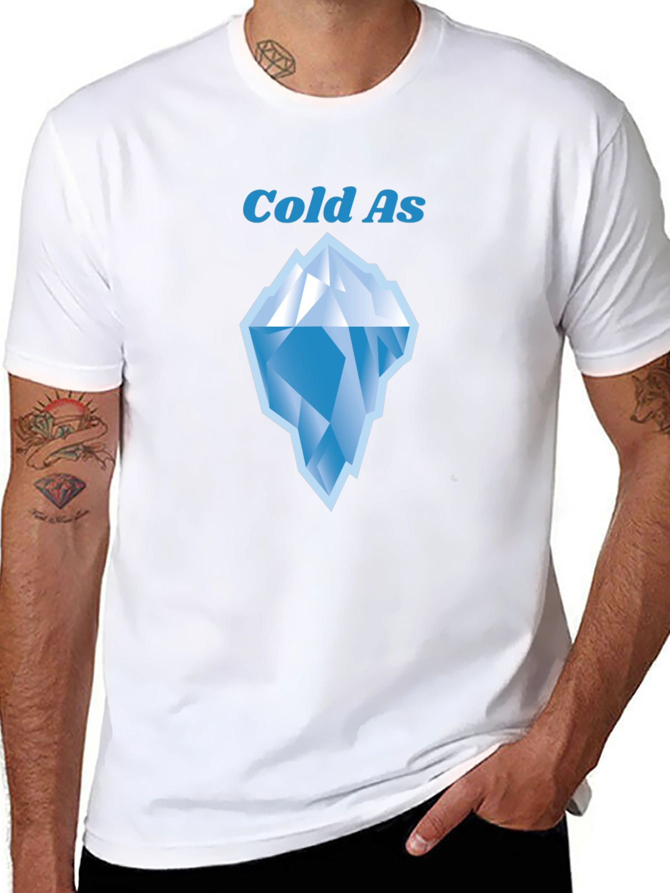 Cold As Iceberg Graphic Tee - Black Cotton T-Shirt