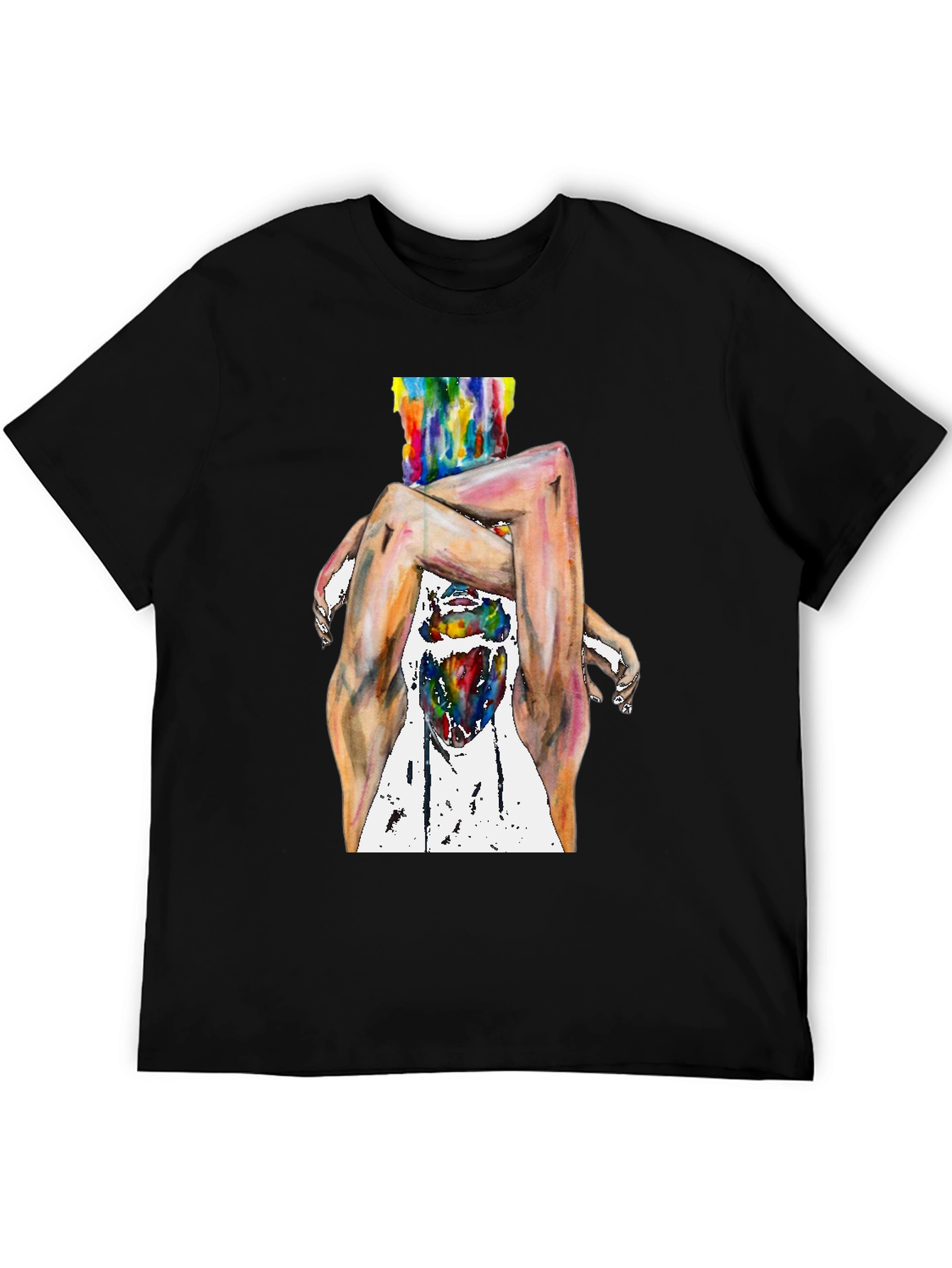 Artistic Human Form Graphic Tee - Modern Style