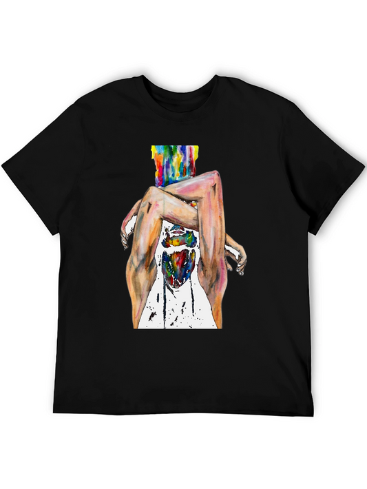 Artistic Human Form Graphic Tee - Modern Style