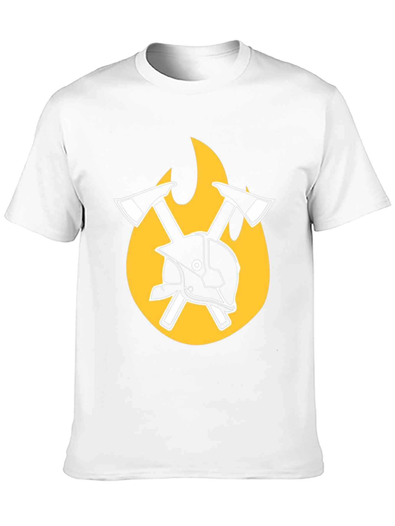 Firefighter Axe & Helmet Graphic Tee - Black