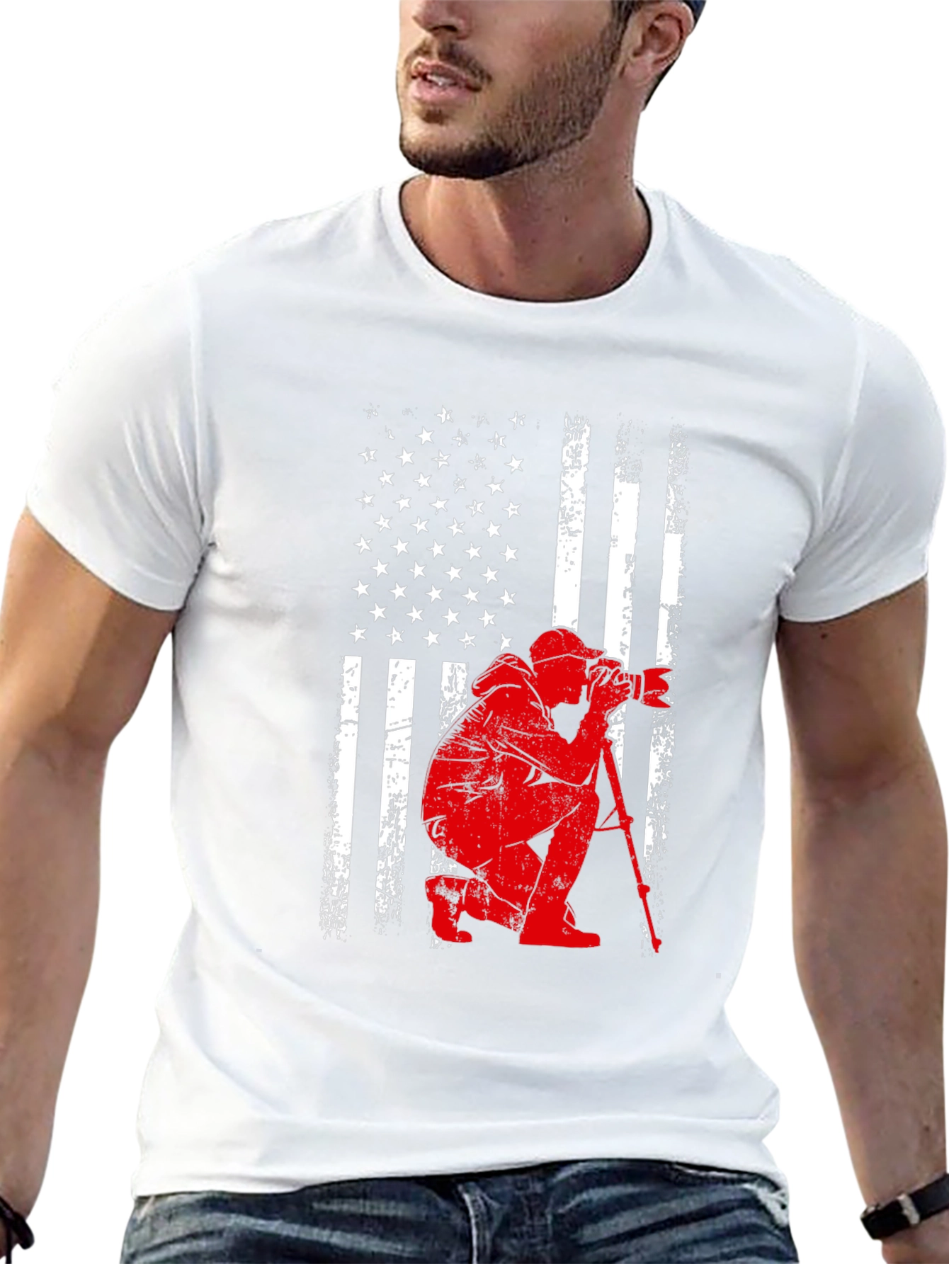 Patriotic Photographer Graphic T-Shirt