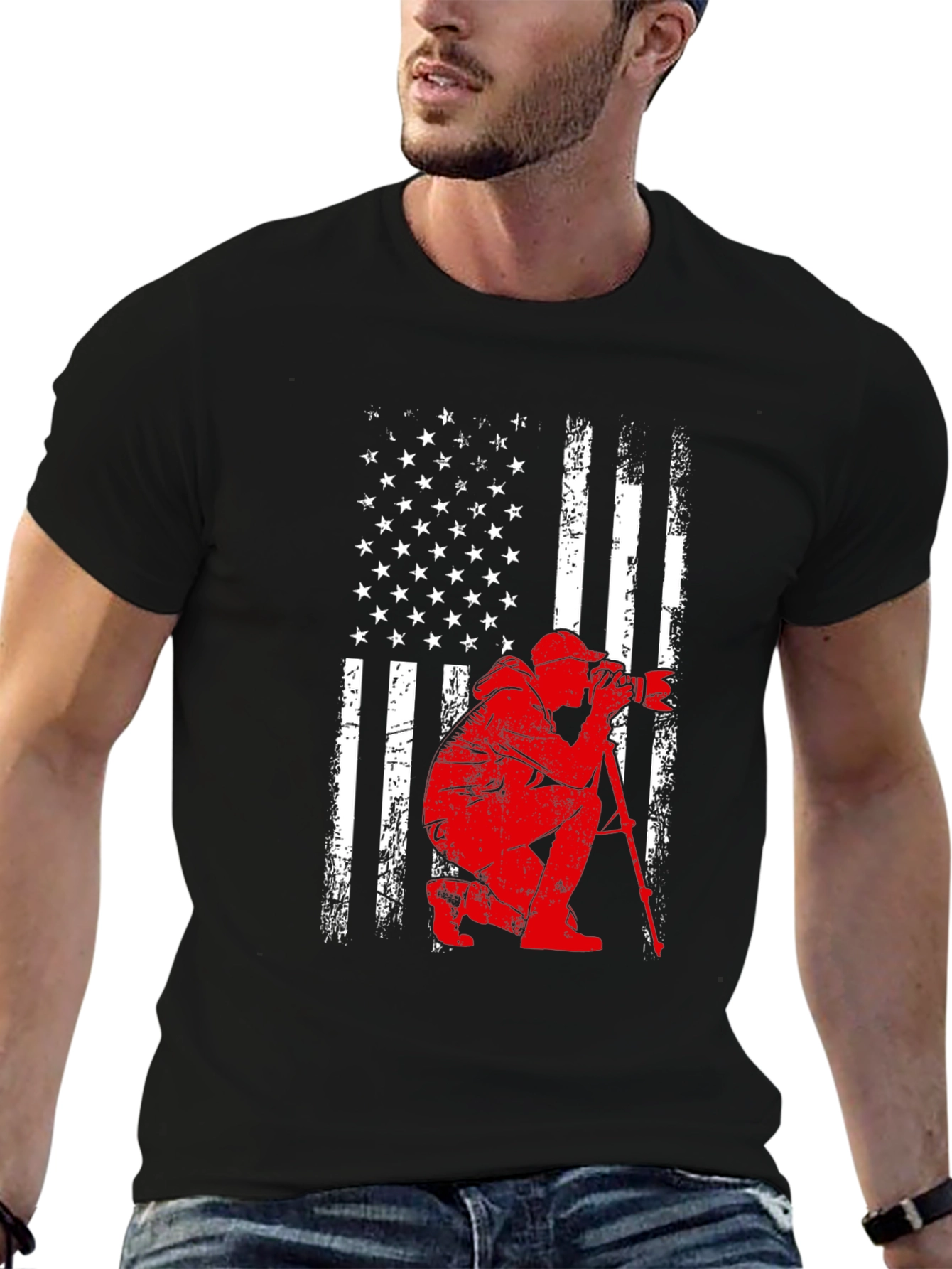 Patriotic Photographer Graphic T-Shirt