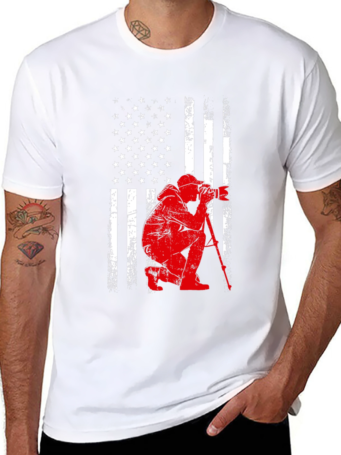 Patriotic Photographer Graphic T-Shirt