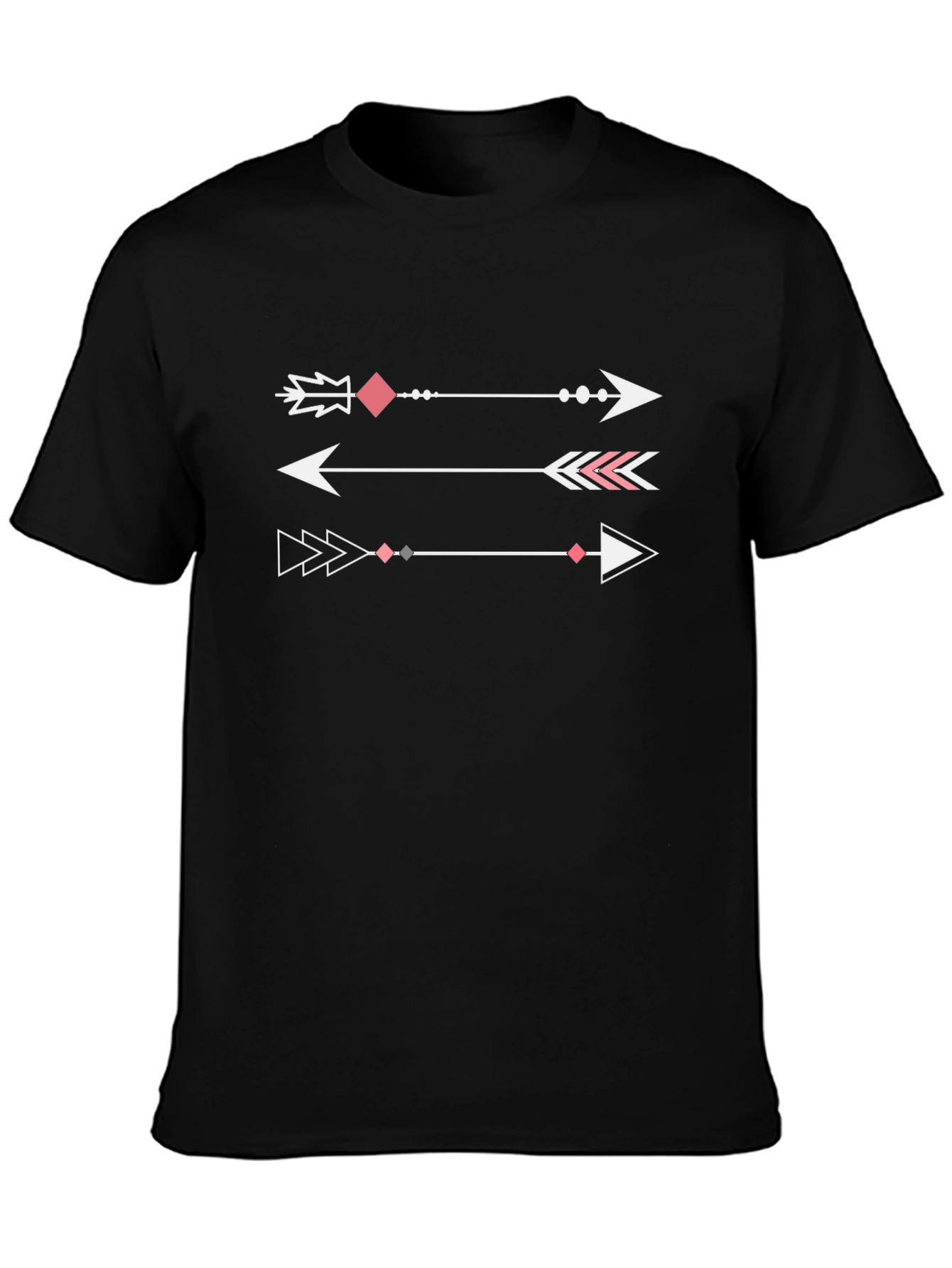 Trendy Arrow Design Black T-Shirt