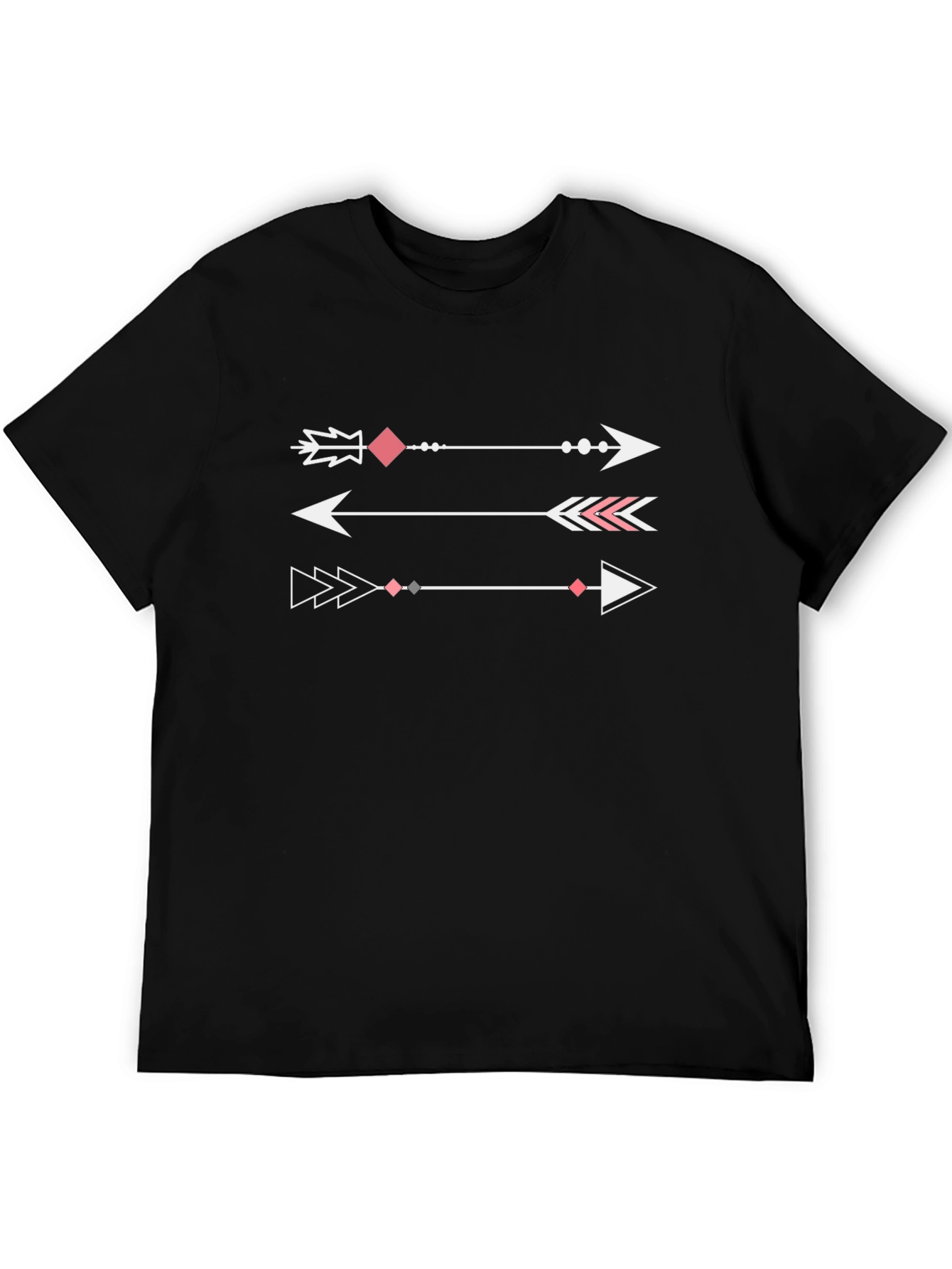 Trendy Arrow Design Black T-Shirt