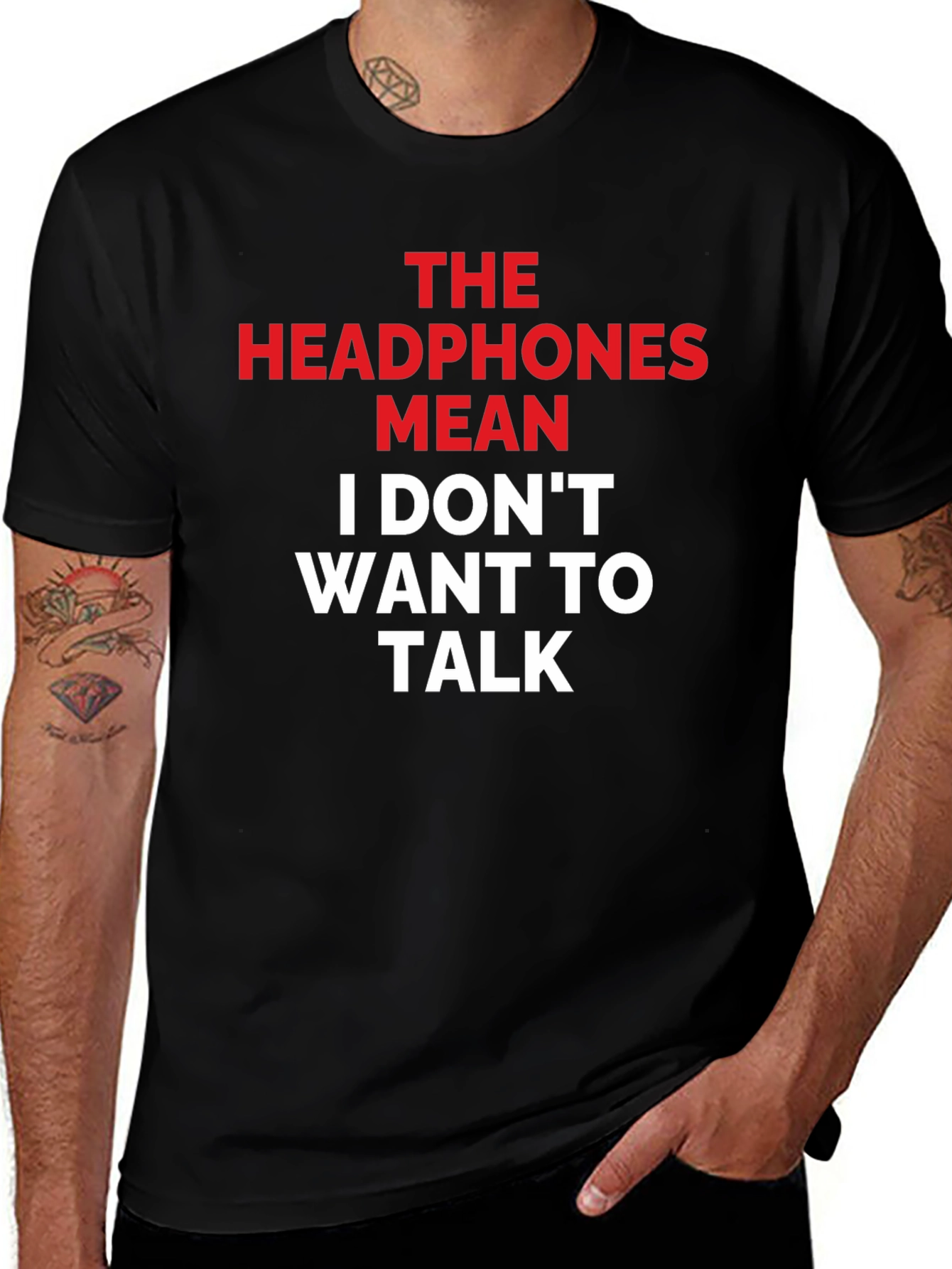 Headphones Mean I Dont Want To Talk Graphic Tee